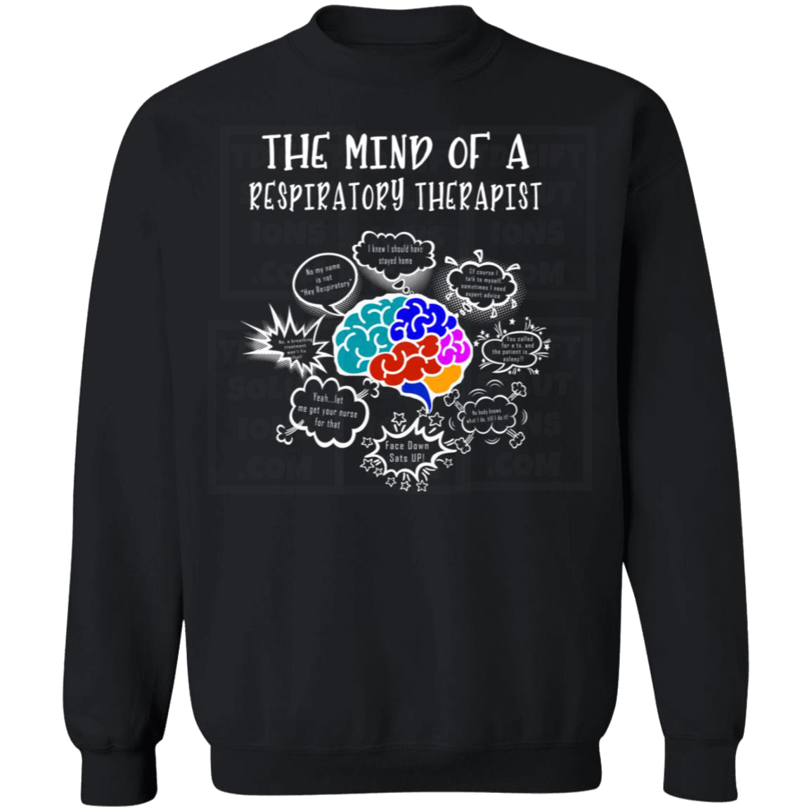 The Mind Of A Respiratory Therapist Crewneck Pullover Sweatshirt-TD Gift Solutions.com