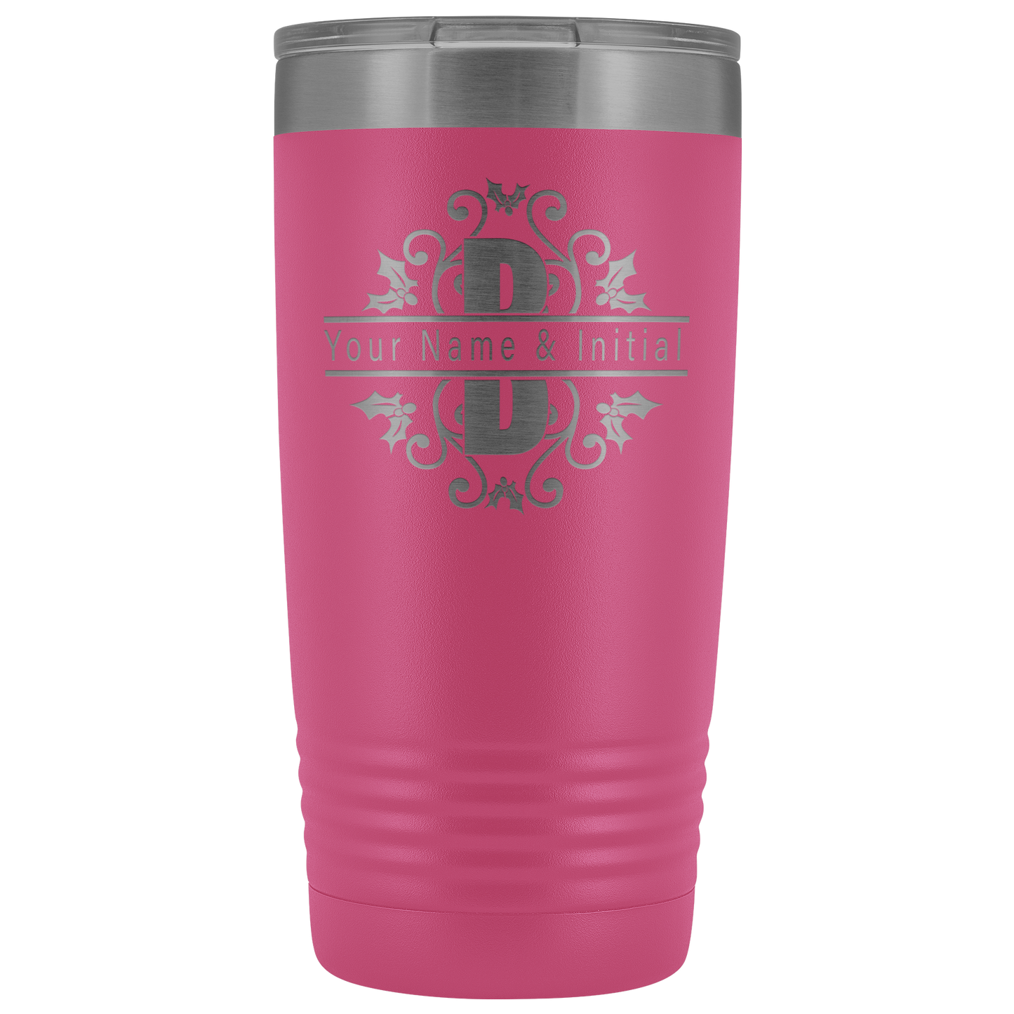 Tumbler Cups | 20oz Personalized Split Monogram Tumbler Cup-Tumblers-TD Gift Solutions.com