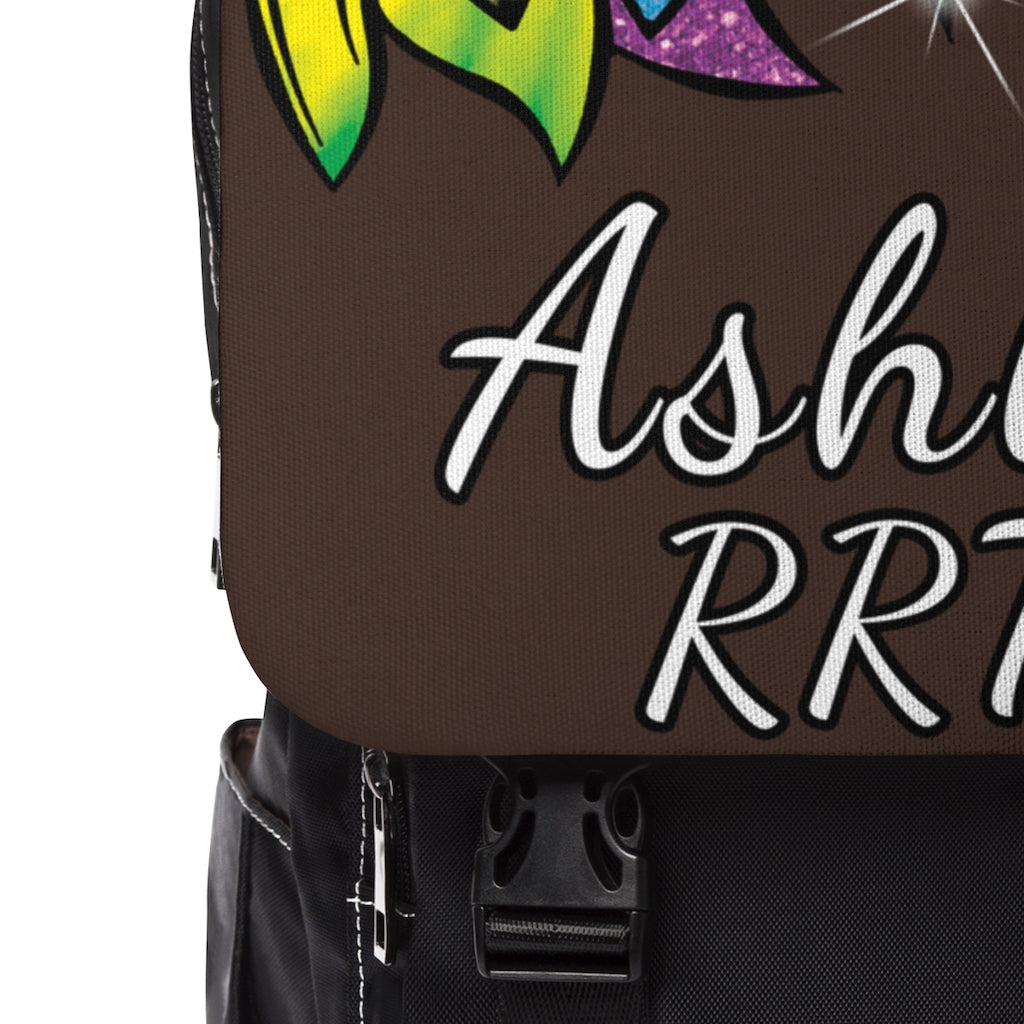 Respiratory Care Week Gifts | Personalized Brown and Black Casual Shoulder Backpack-TD Gift Solutions.com