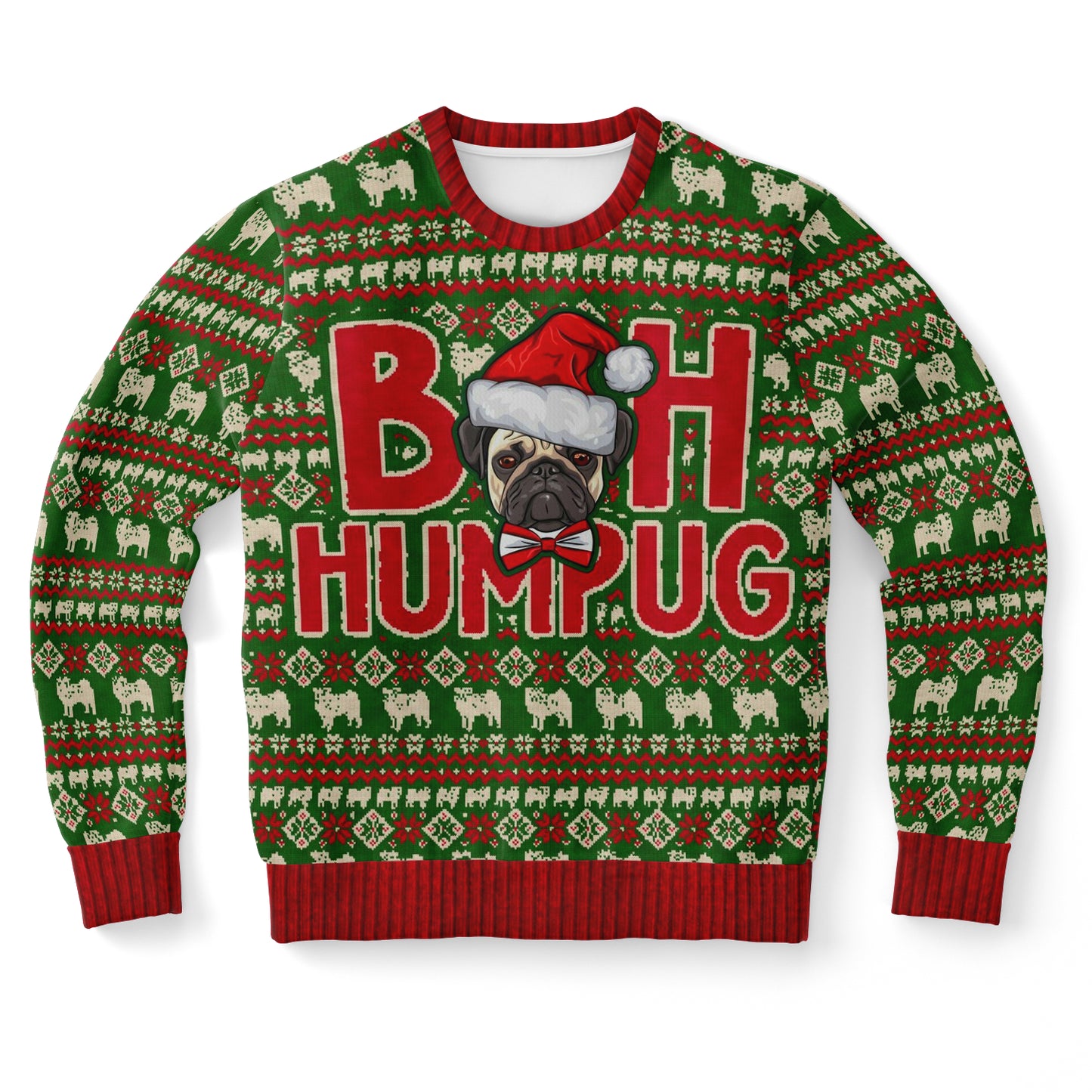 Ugly Christmas Sweatshirt | Bah HumPug Ugly Christmas Sweatshirt-TD Gift Solutions.com