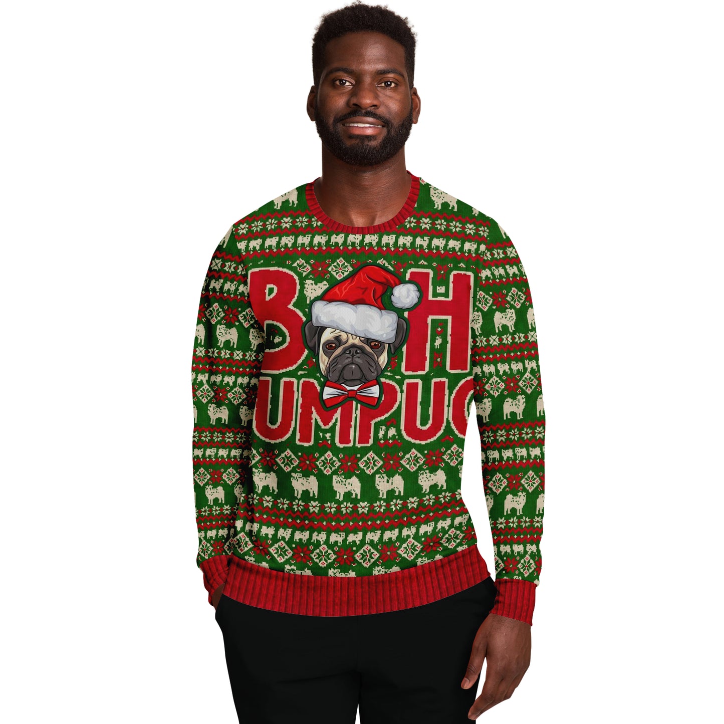 Ugly Christmas Sweatshirt | Bah HumPug Ugly Christmas Sweatshirt-TD Gift Solutions.com