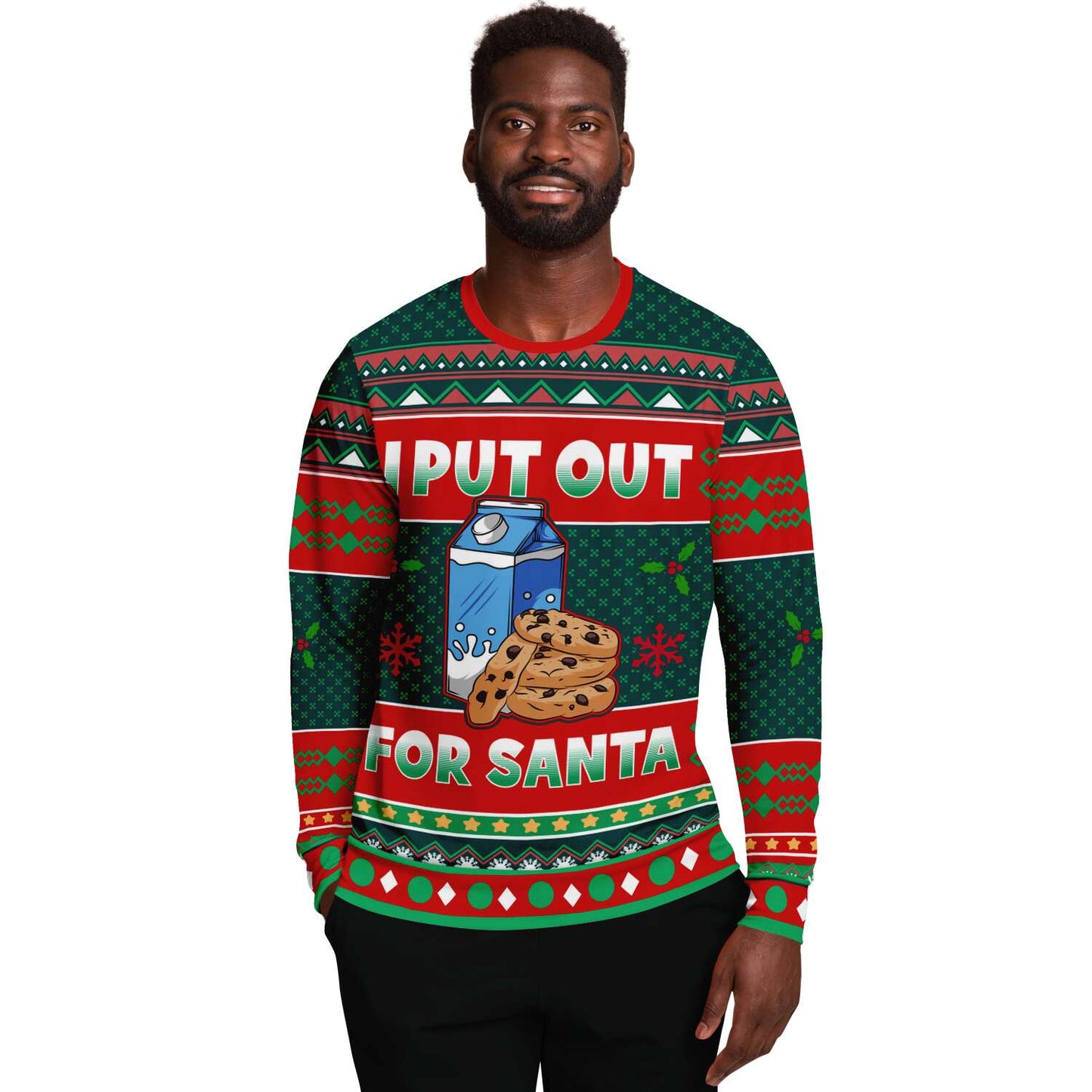 Ugly Christmas Sweatshirt | I Put Out For Santa Ugly Christmas Sweatshirt-TD Gift Solutions.com