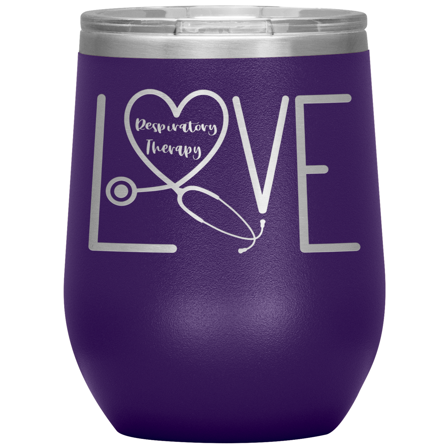RT Swagger | Respiratory Therapy Love 12 oz Wine Tumbler-Wine Tumbler-TD Gift Solutions.com