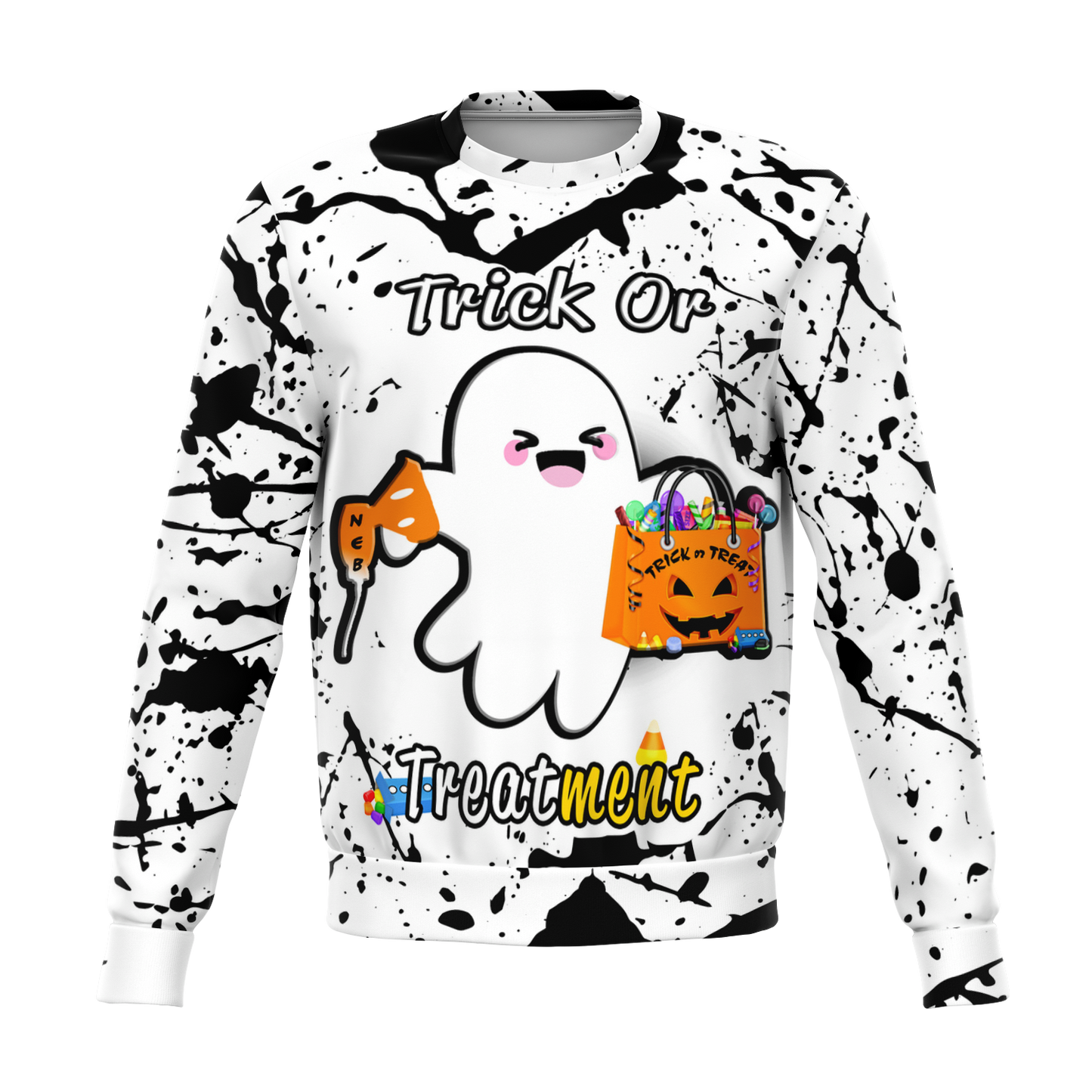 Respiratory Therapist Gifts | Respiratory Therapy Trick Or Treatment Tie Die Look Sweatshirt-TD Gift Solutions.com