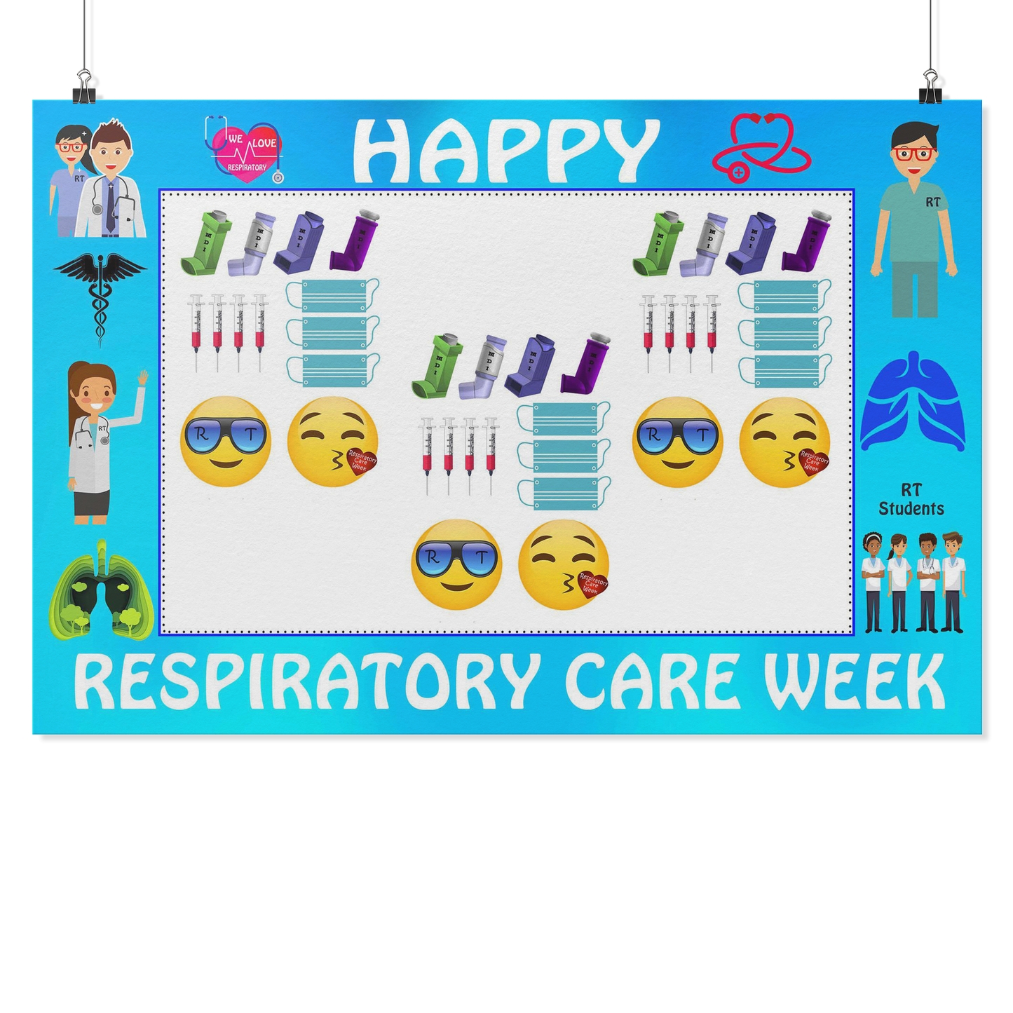 Respiratory Therapist | Respiratory Care Week Photo Frame With Selfie Props - Photo Booth Frame
