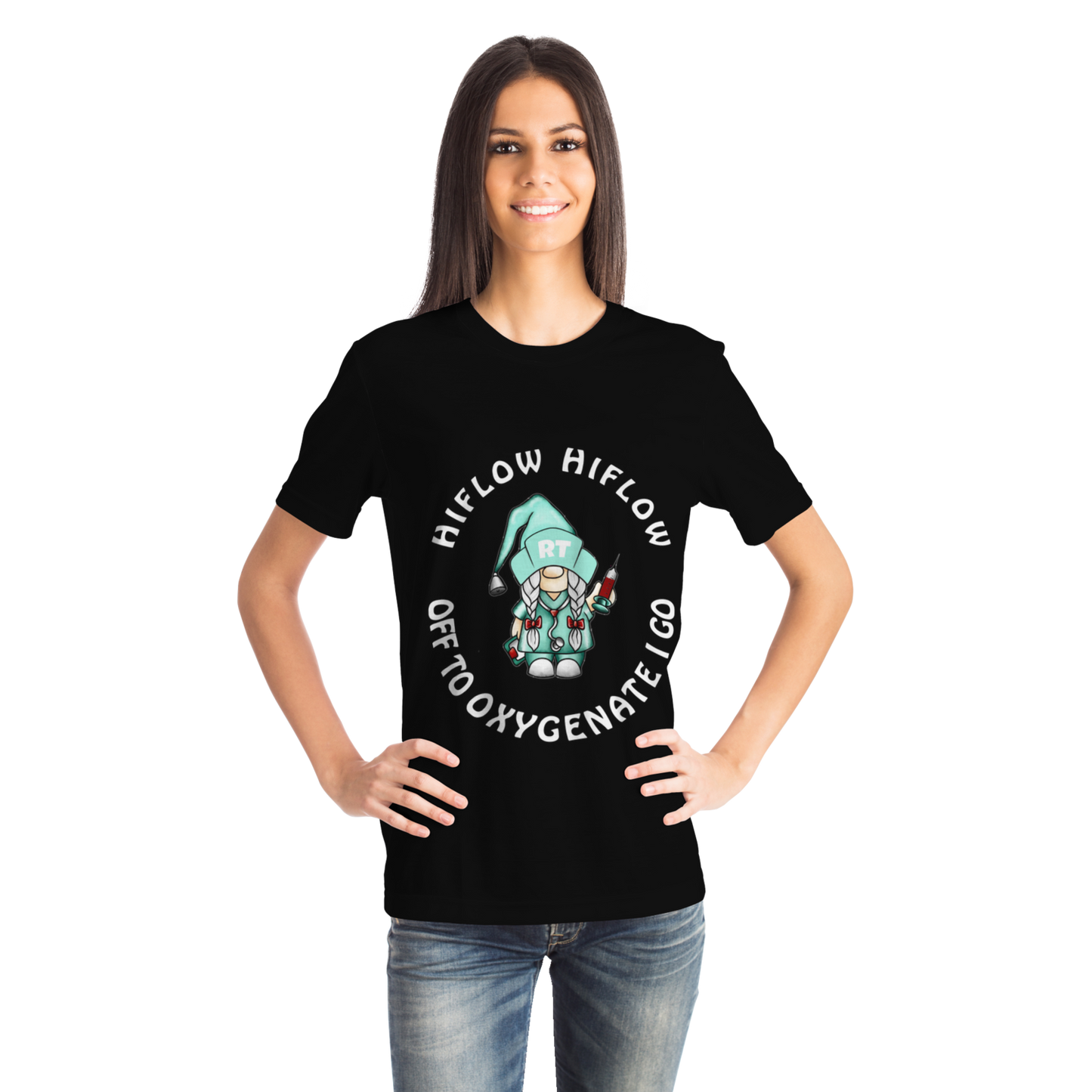Black HiFlow HiFlow Off To Oxygenate I Go | Ladies Respiratory Therapy T-shirt-TD Gift Solutions.com