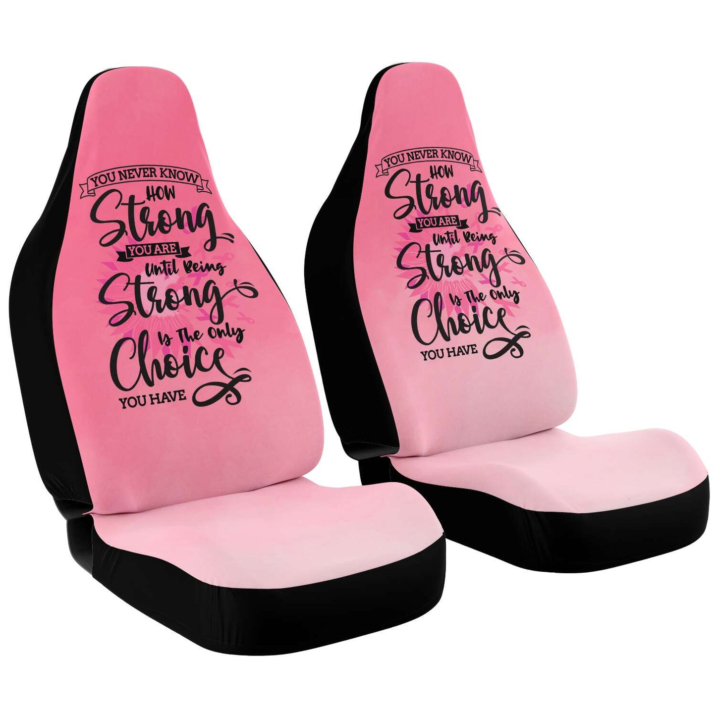 Sunflower Car Seat Covers | You Never Know How Strong You Are Breast Cancer Car Seat Cover-Car Seat Cover - AOP-TD Gift Solutions.com