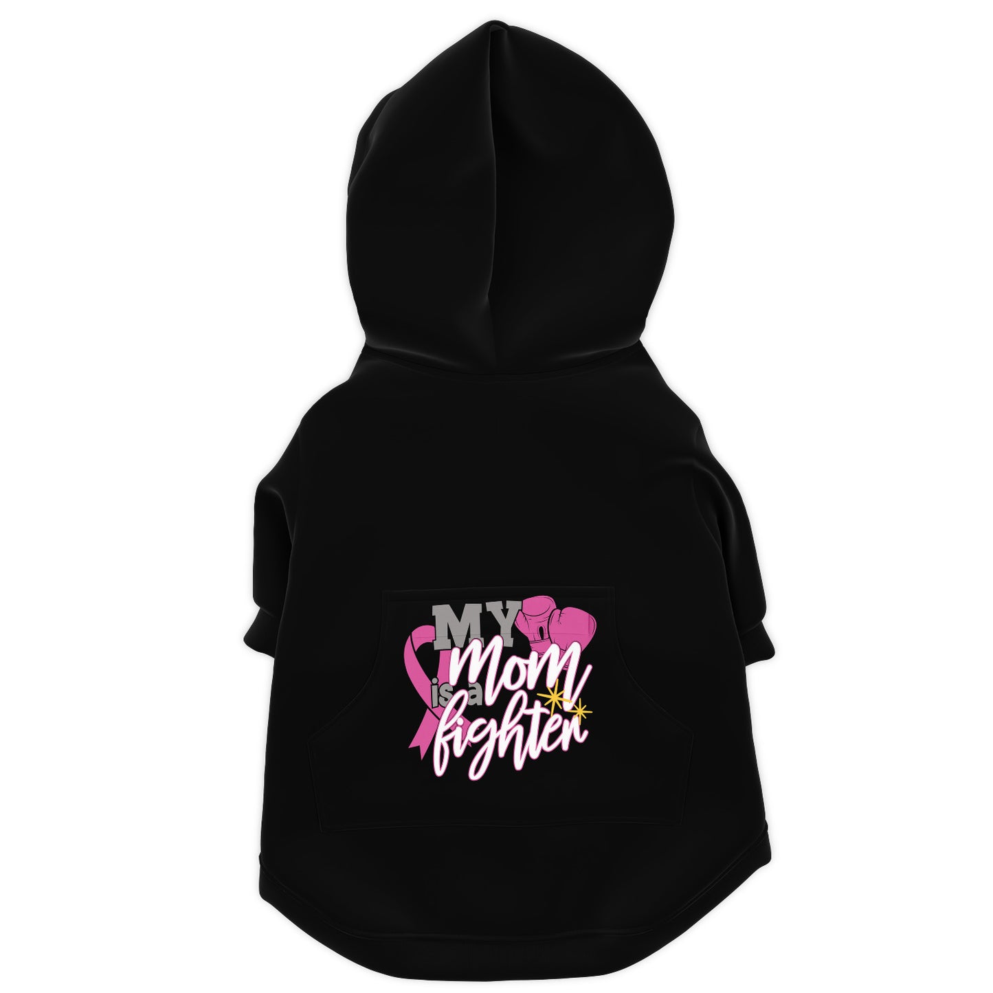 T Shirt For Dogs | My Mom's A Fighter Breast Cancer Dog TShirt-Athletic Dog Zip-Up Hoodie - AOP-TD Gift Solutions.com