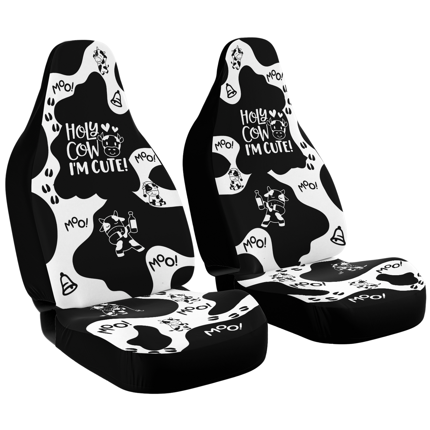 Car Accessories | Holy Cow I'm Cute Cow Print Car Seat Covers-TD Gift Solutions.com