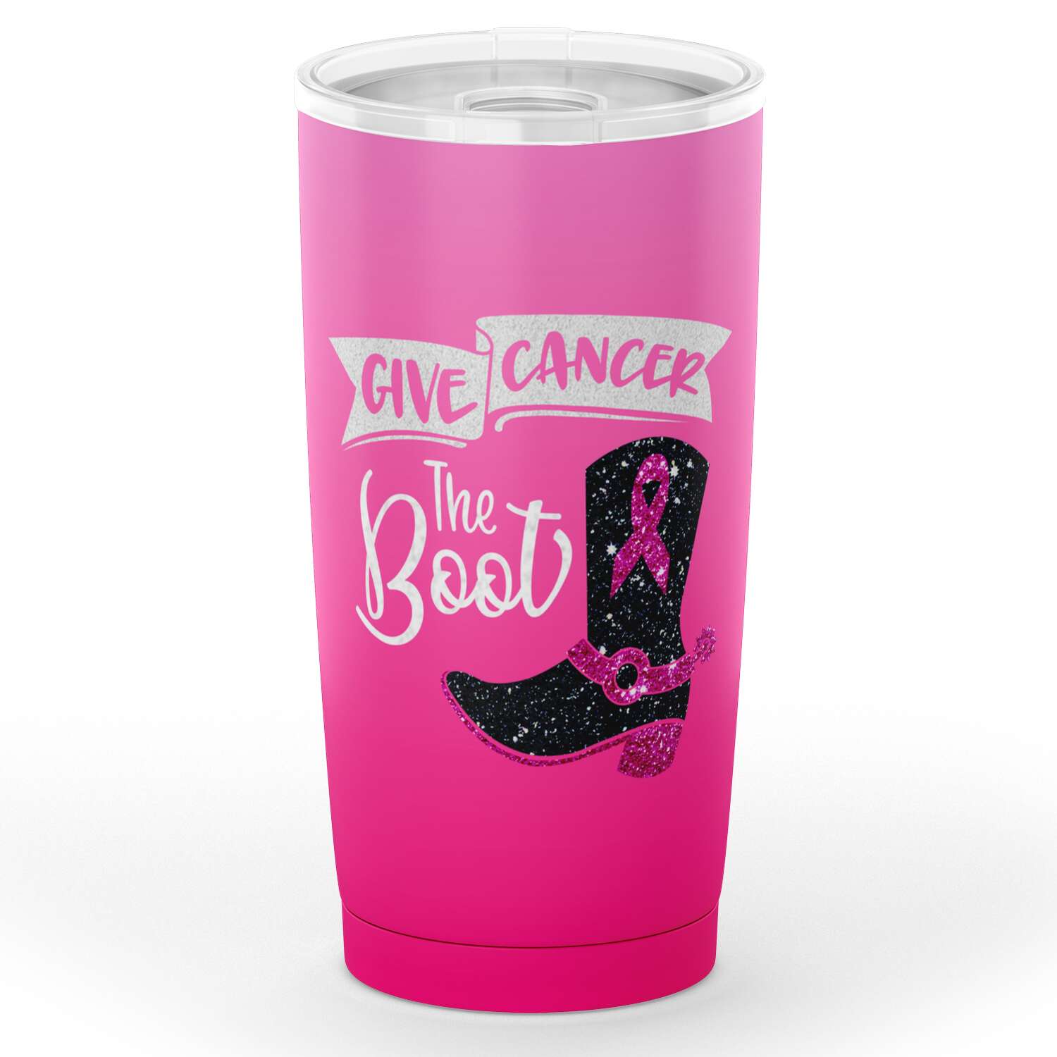 Cute Tumblers | Give Cancer The Boot Breast Cancer Awareness Tumbler