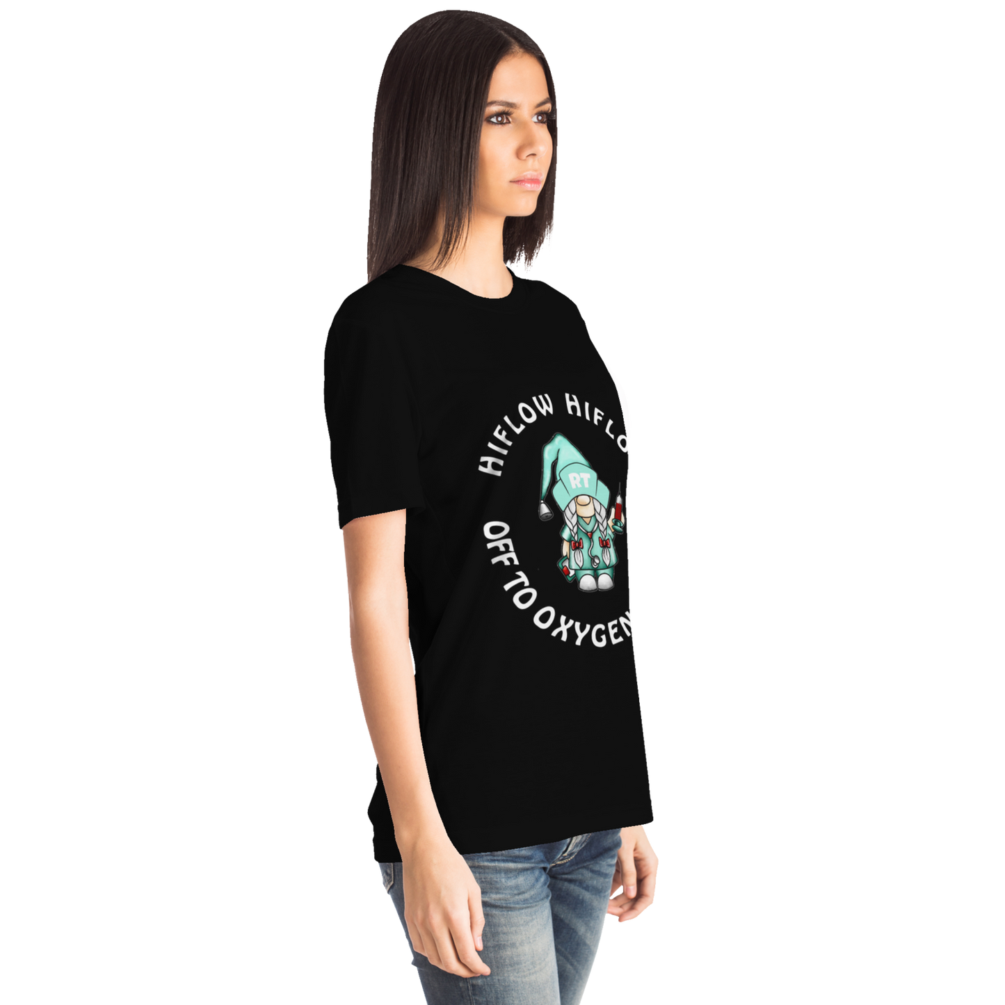 Black HiFlow HiFlow Off To Oxygenate I Go | Ladies Respiratory Therapy T-shirt-TD Gift Solutions.com
