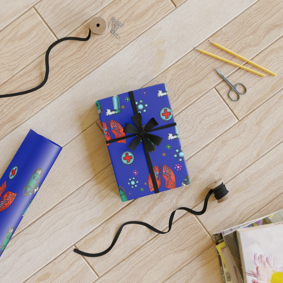 Respiratory Therpy Themed Gift Wrapping Paper Roll, 1 Roll-TD Gift Solutions.com