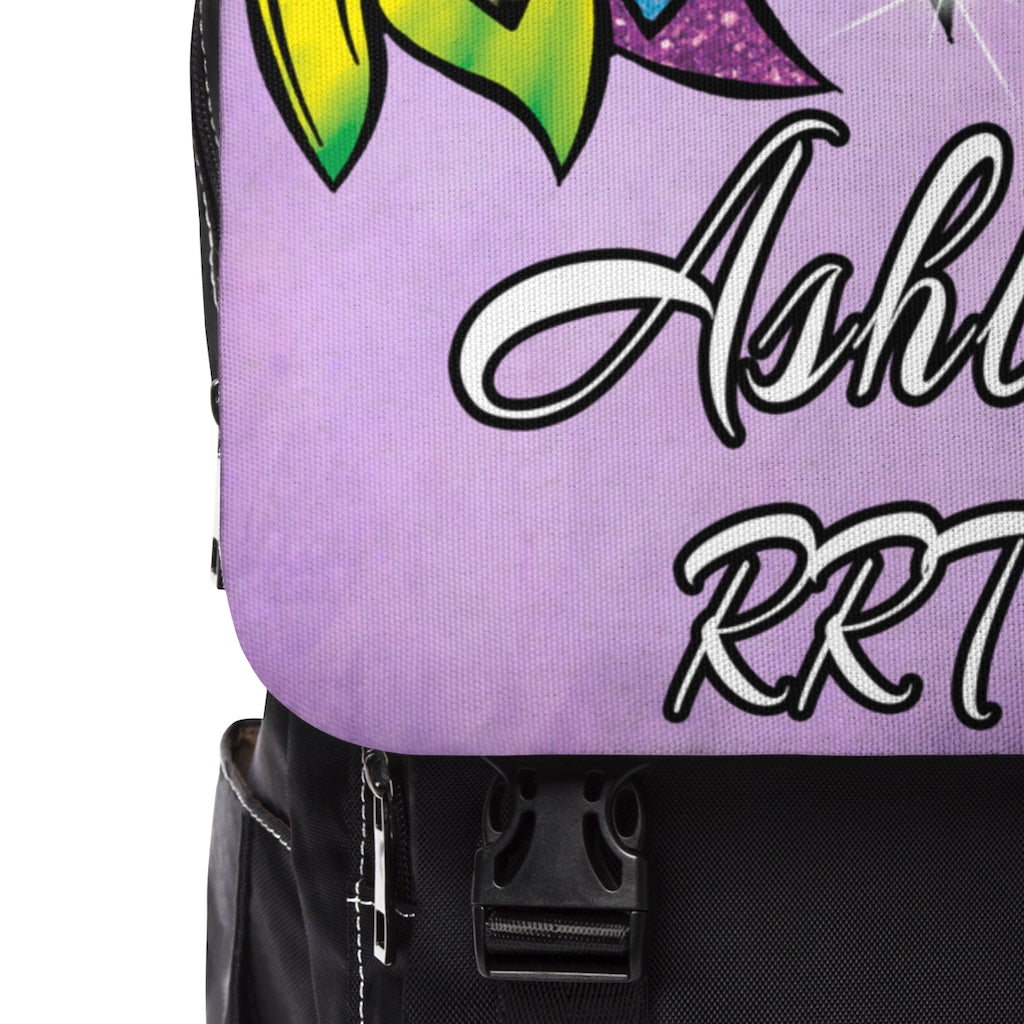 Respiratory Care Week Gifts | Personalized Purple and Black Casual Shoulder Backpack-TD Gift Solutions.com