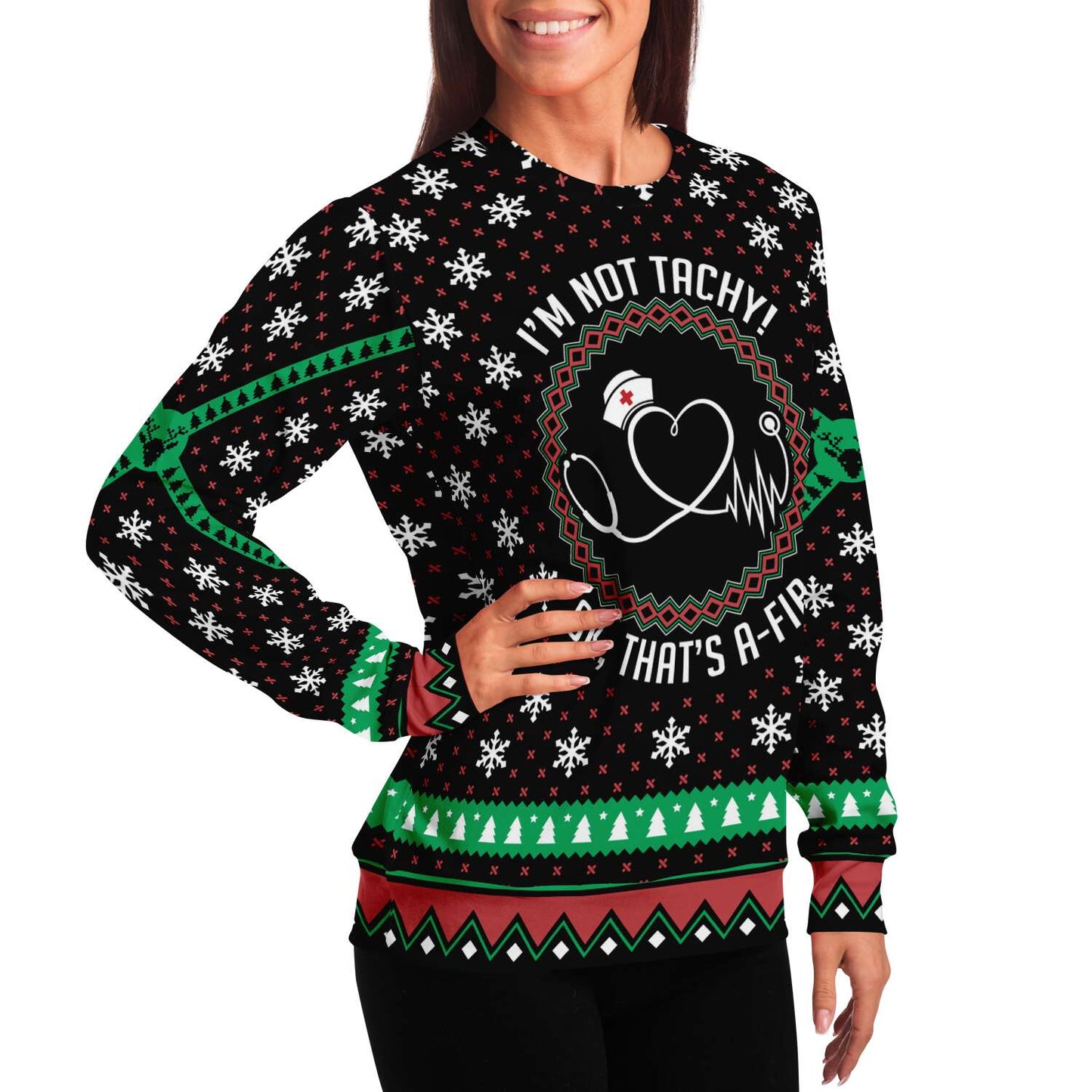 Ugly Christmas Sweatshirt | Nurse I'm Not Tacky Ugly Sweatshirt-TD Gift Solutions.com