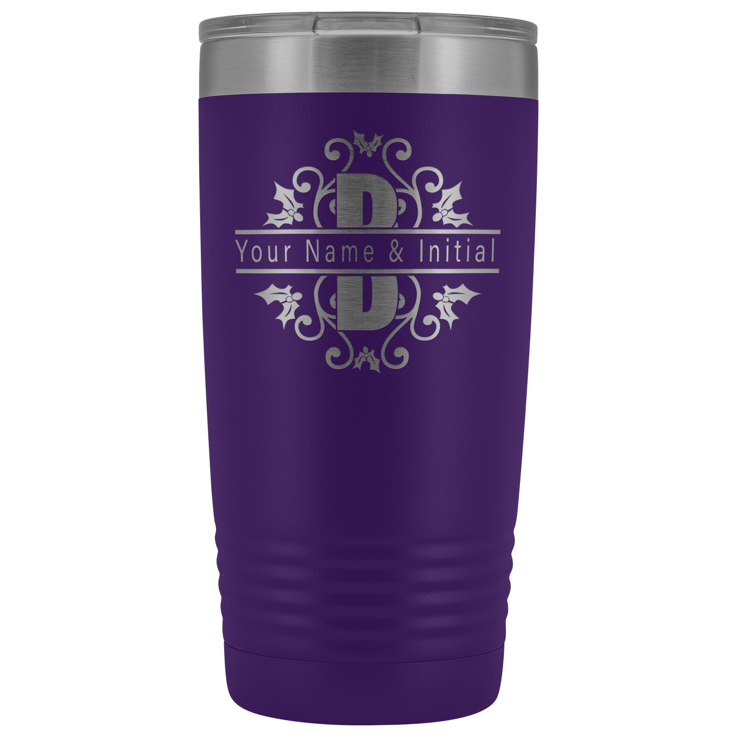 Tumbler Cups | 20oz Personalized Split Monogram Tumbler Cup-Tumblers-TD Gift Solutions.com