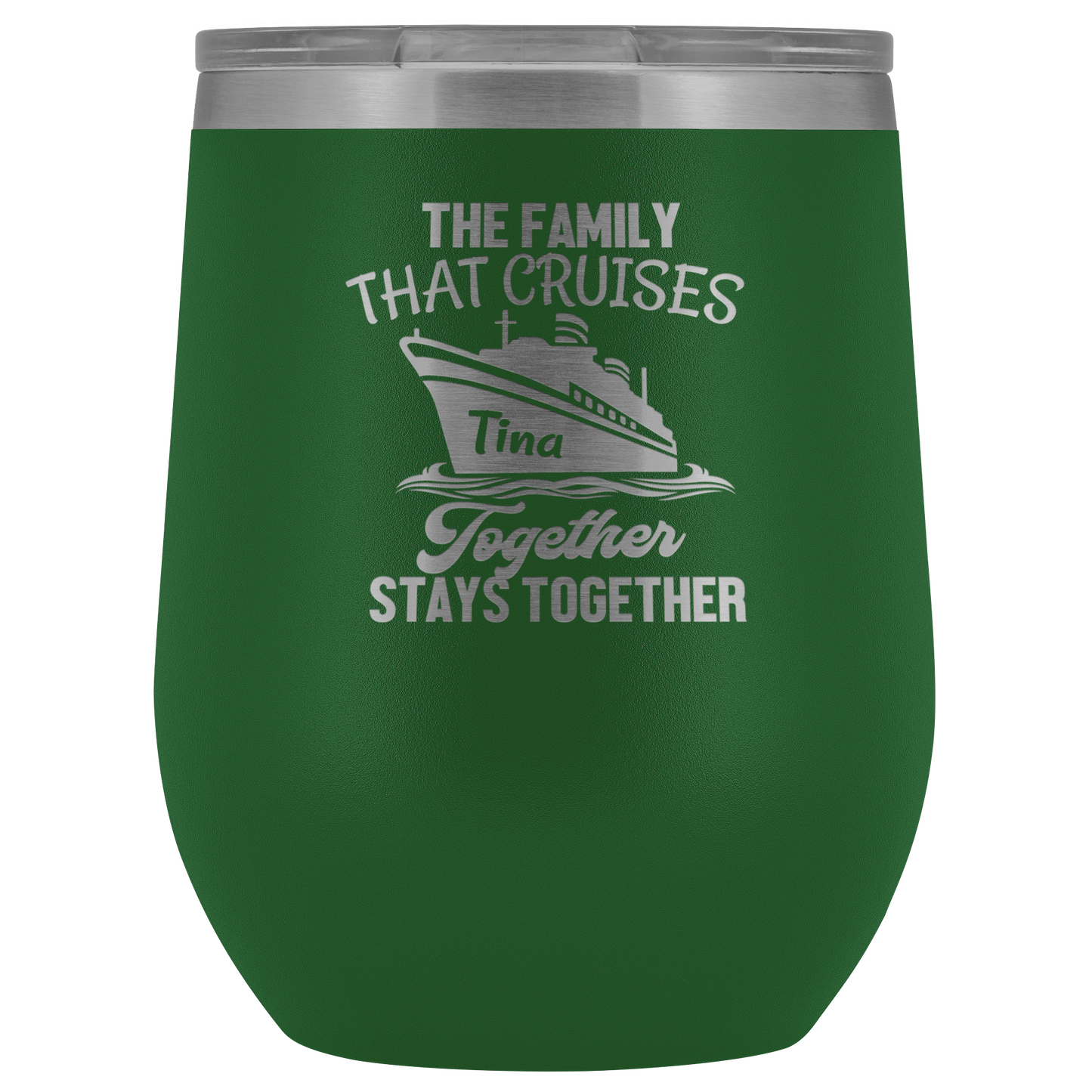 Cruise Life | Personalized The Family That Cruises Together 12 oz Wine Tumbler - Wine Tumbler