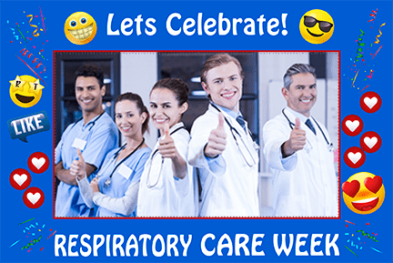 Celebrate Respiratory Care Week Blue Emoji Theme Photo Prop-TD Gift Solutions.com