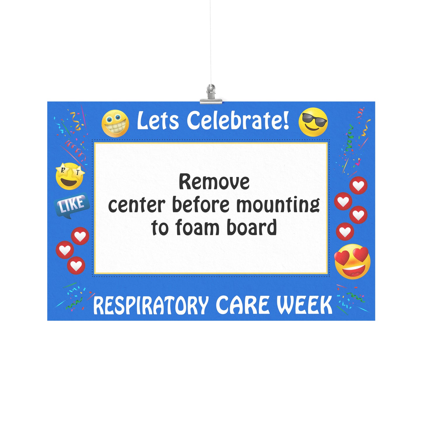 Celebrate Respiratory Care Week Blue Emoji Theme Photo Prop-TD Gift Solutions.com