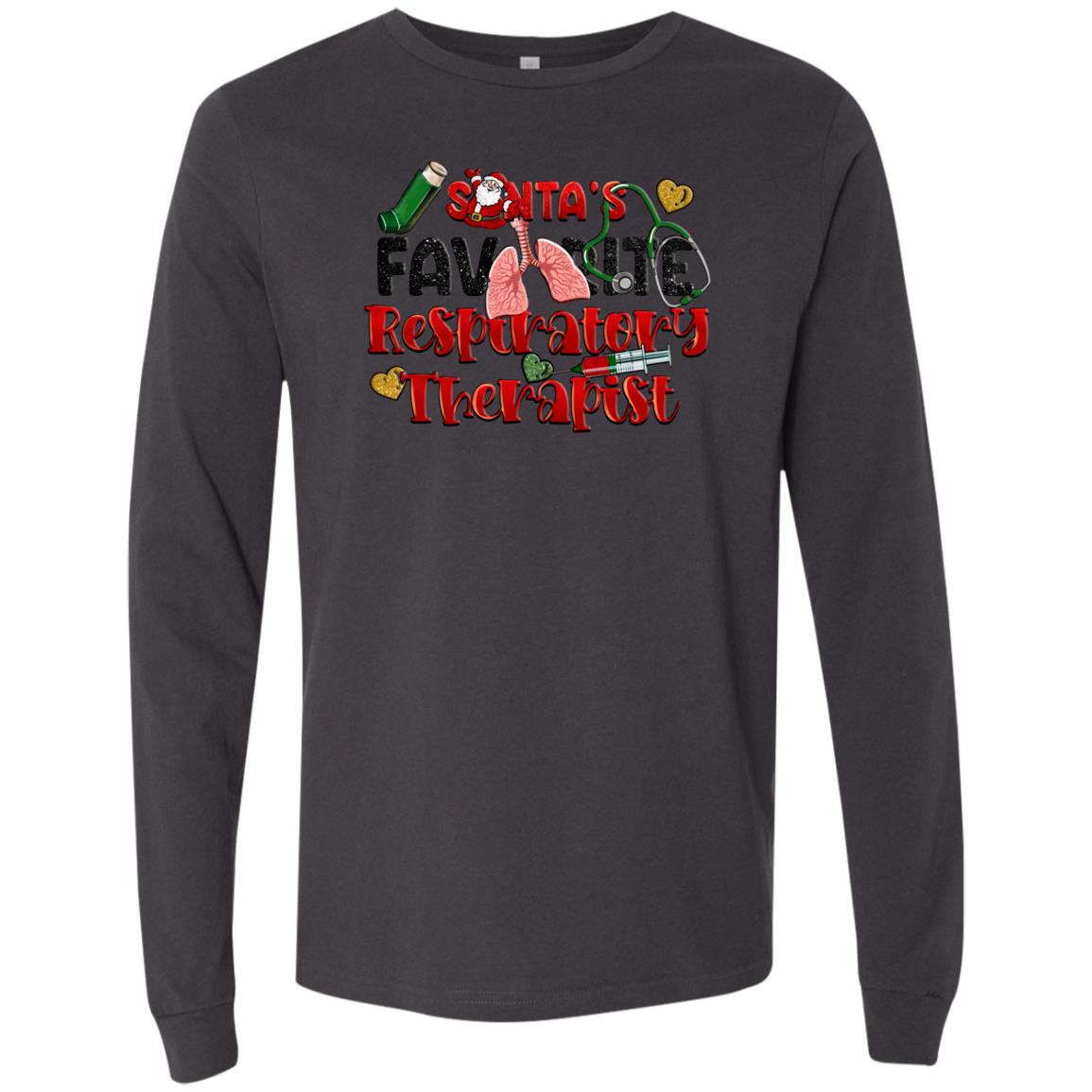 Santa's Favorite Respiratory Therapist Long Sleeve T-Shirt-TD Gift Solutions.com