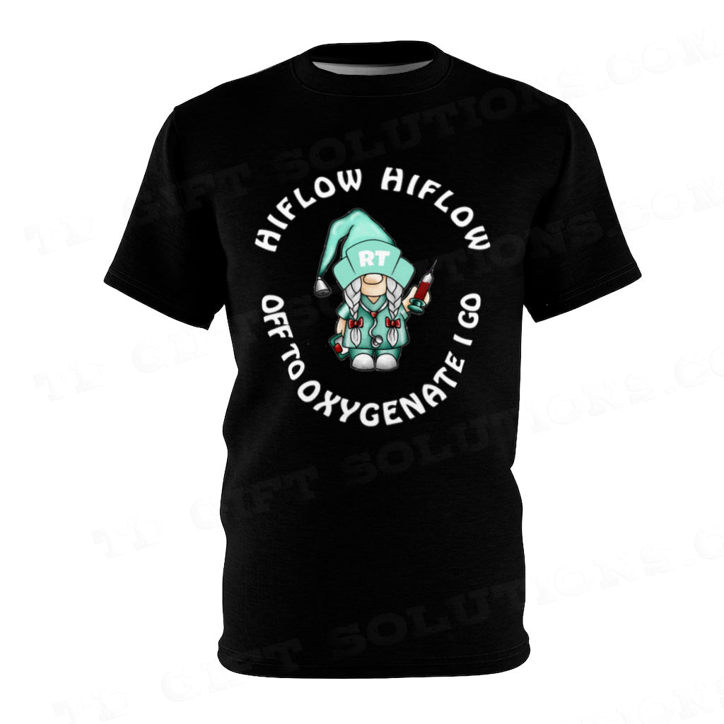Black HiFlow HiFlow Off To Oxygenate I Go | Ladies Respiratory Therapy T-shirt-TD Gift Solutions.com