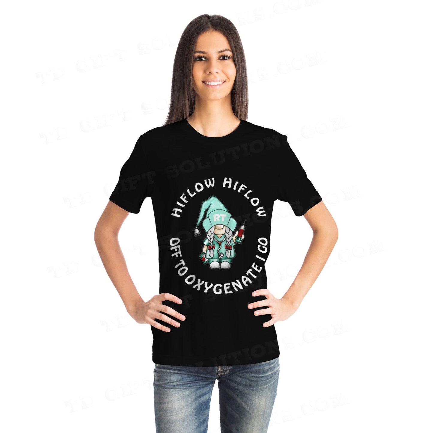 Black HiFlow HiFlow Off To Oxygenate I Go | Ladies Respiratory Therapy T-shirt-TD Gift Solutions.com