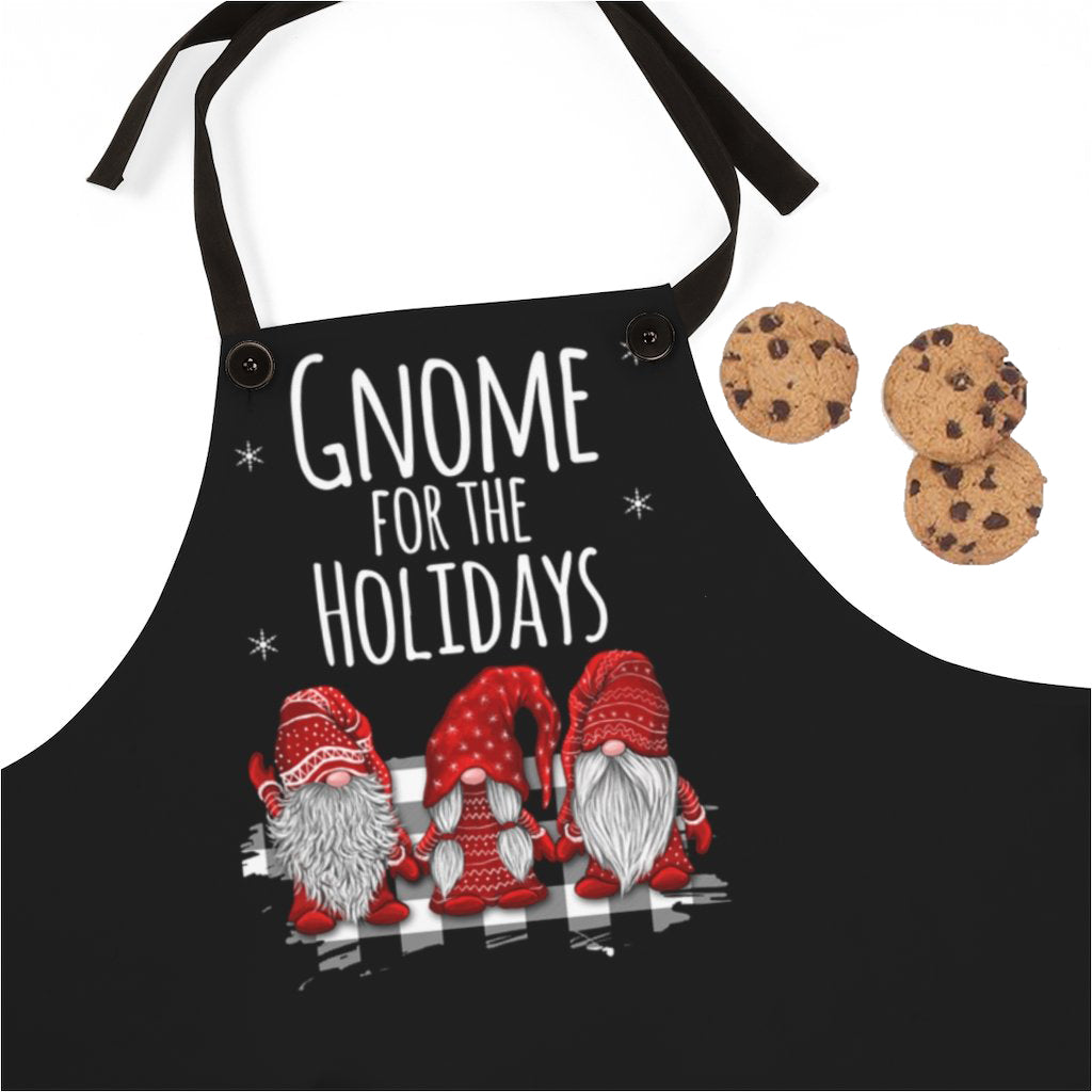 Black Aprons | I'll Be Gnome For The Holidays Christmas Apron-Aprons-TD Gift Solutions.com