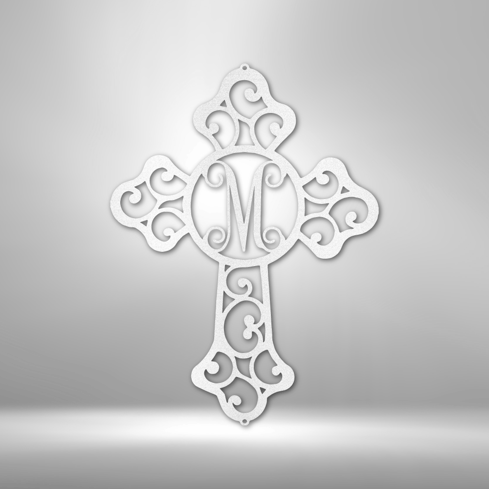 Initial Cross Monogram - Steel Sign-TD Gift Solutions.com