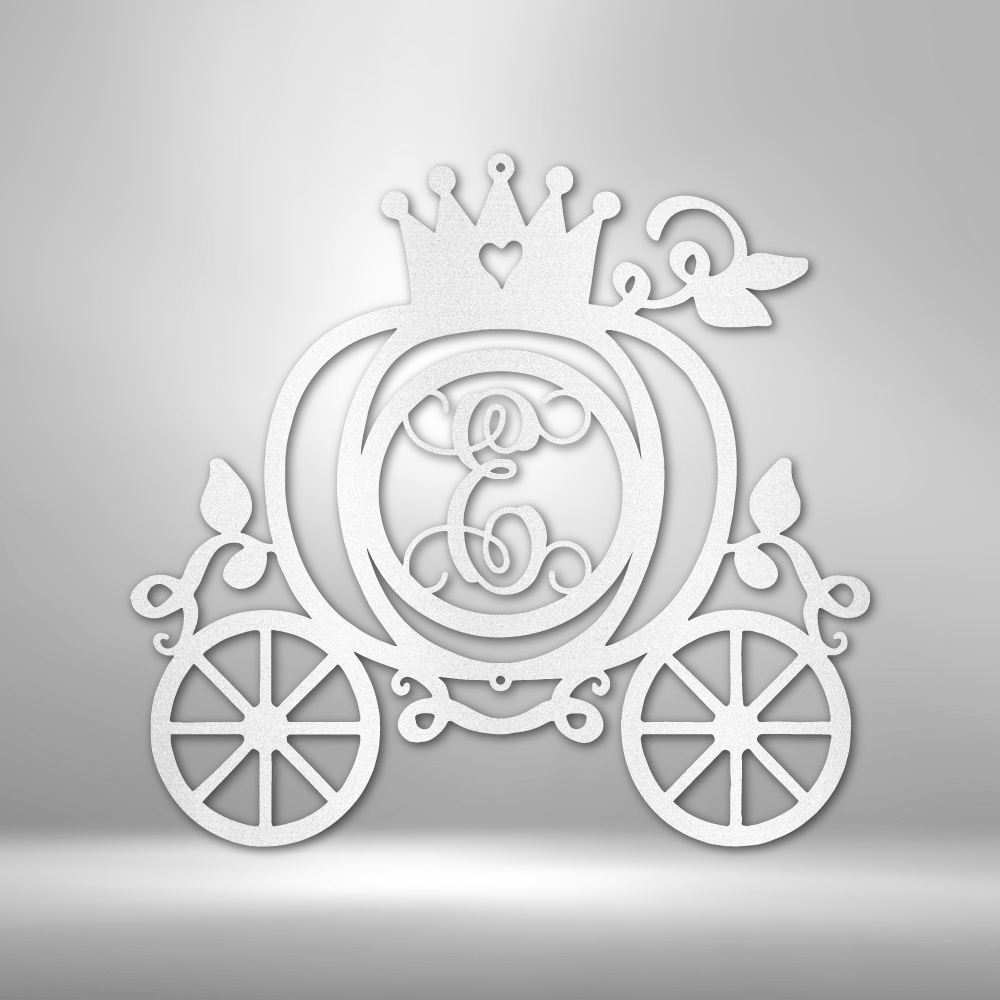 Princess Room Decor Carriage Initial Monogram - Steel Sign-TD Gift Solutions.com