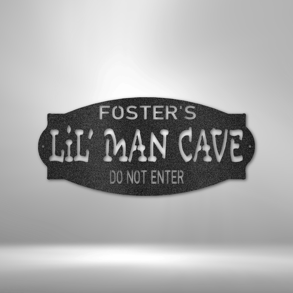 Gifts For Boys | Personalized Lil Man Cave - Steel Sign-TD Gift Solutions.com