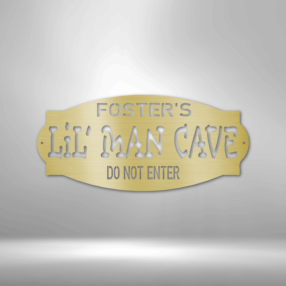Gifts For Boys | Personalized Lil Man Cave - Steel Sign-TD Gift Solutions.com