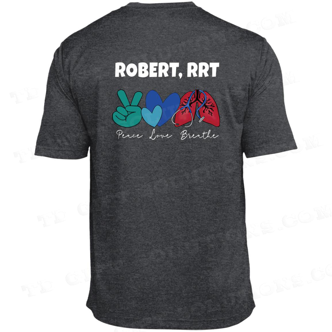 Personalized Respiratory Care Week Heather Performance Tee-TD Gift Solutions.com
