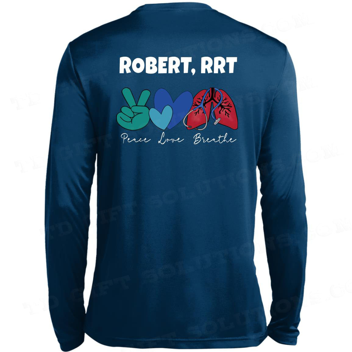 Personalized Respiratory Care Week Long Sleeve Moisture-Wicking Tee-TD Gift Solutions.com