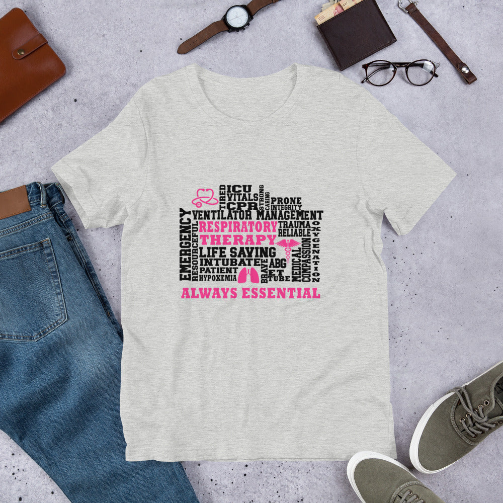 Bella & Canvas Pink Respiratory Therapy Always Essential T-Shirt-T-Shirt-TD Gift Solutions.com