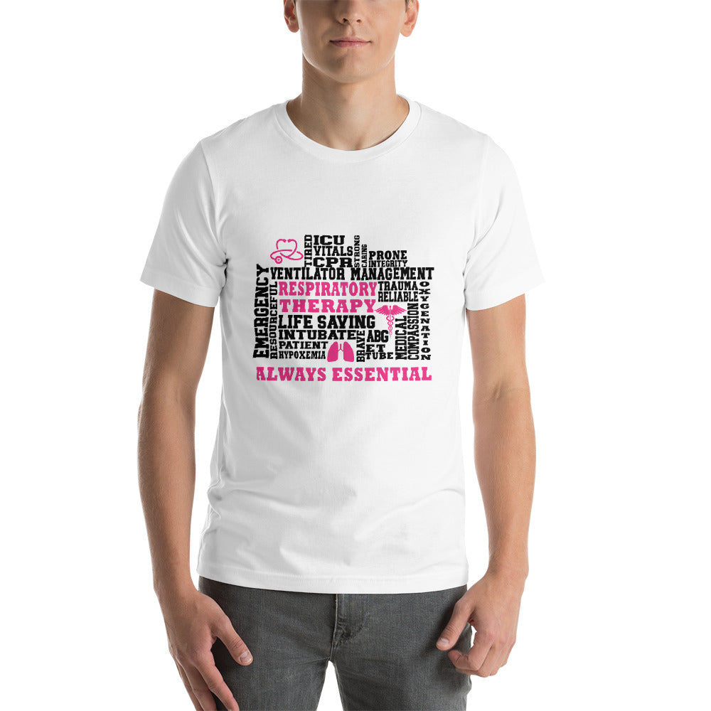 Bella & Canvas Pink Respiratory Therapy Always Essential T-Shirt-T-Shirt-TD Gift Solutions.com