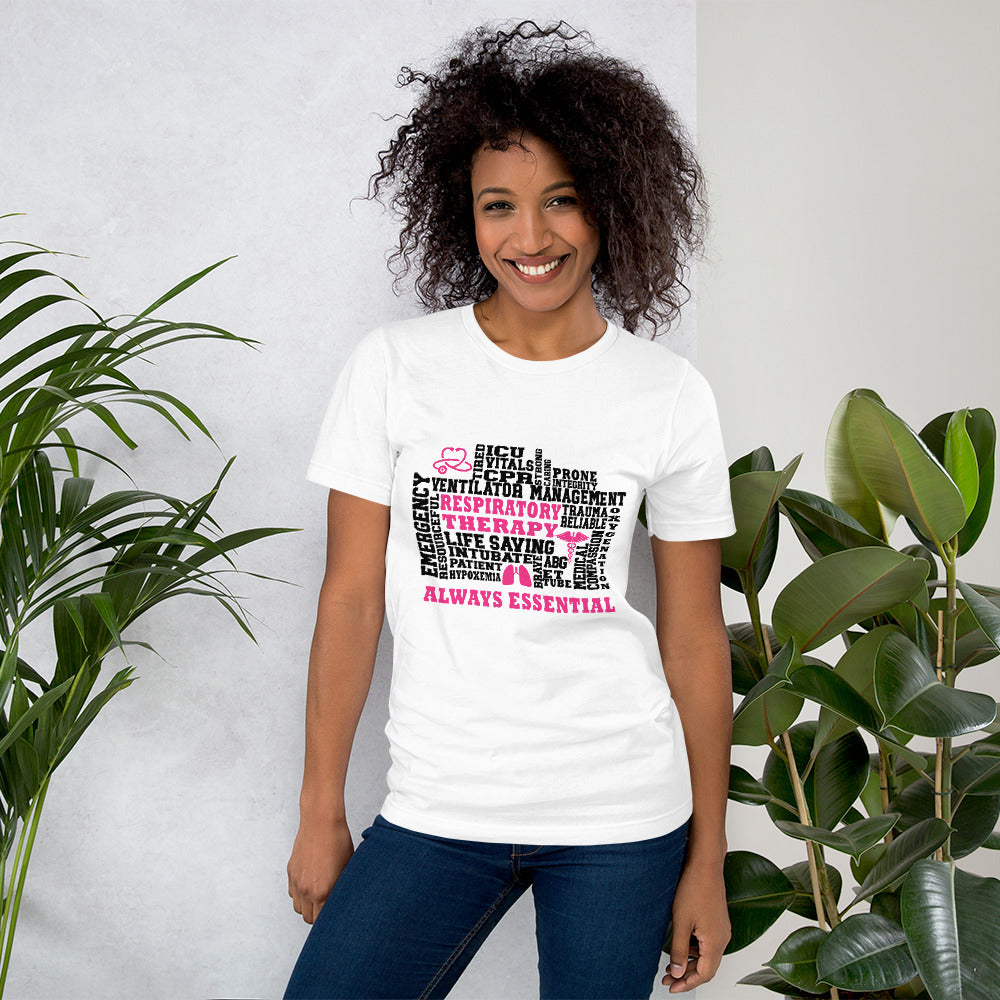 Bella & Canvas Pink Respiratory Therapy Always Essential T-Shirt-T-Shirt-TD Gift Solutions.com