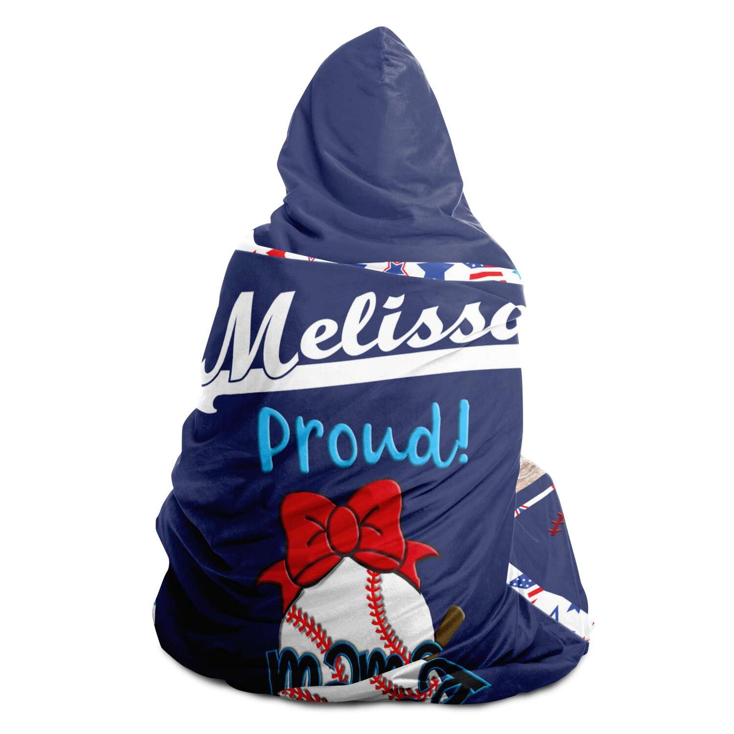 Hooded Blanket | Personalized Baseball Mama Hooded Blanket-TD Gift Solutions.com