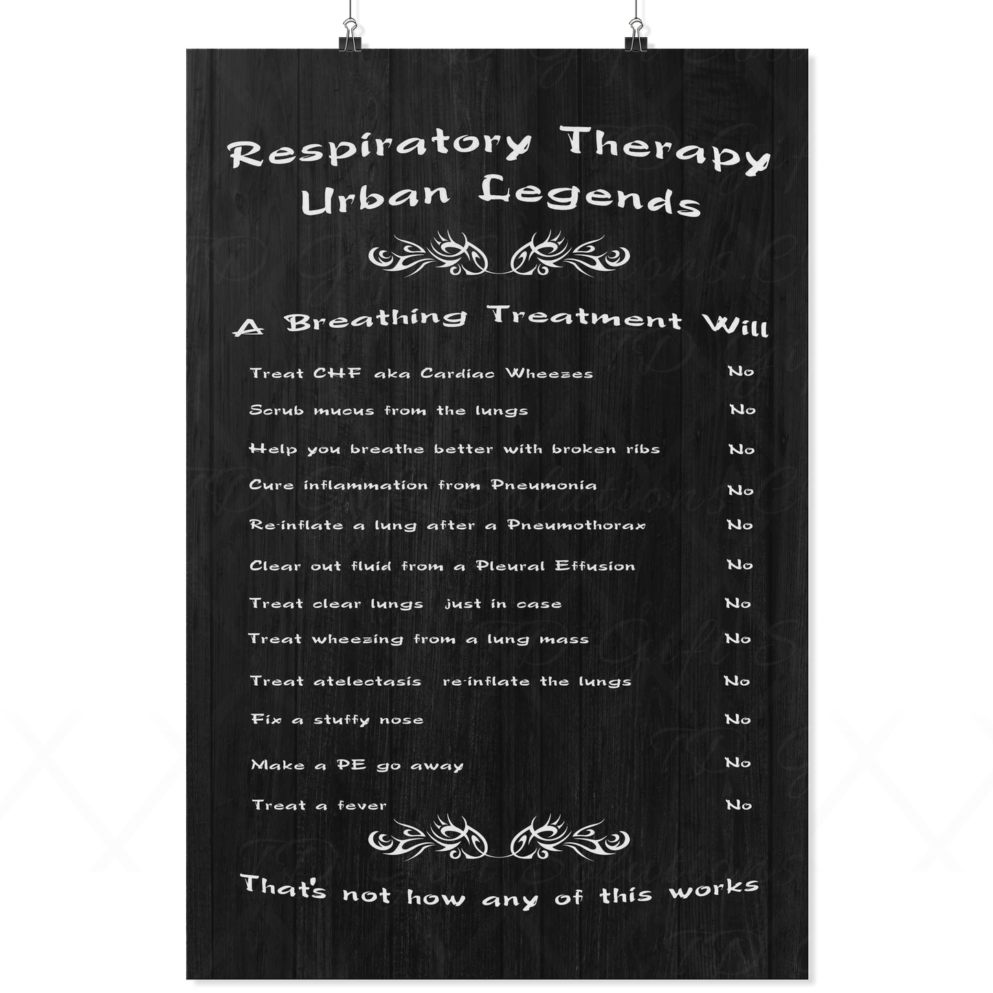 Respiratory Therapy Urban Legends Poster-TD Gift Solutions.com