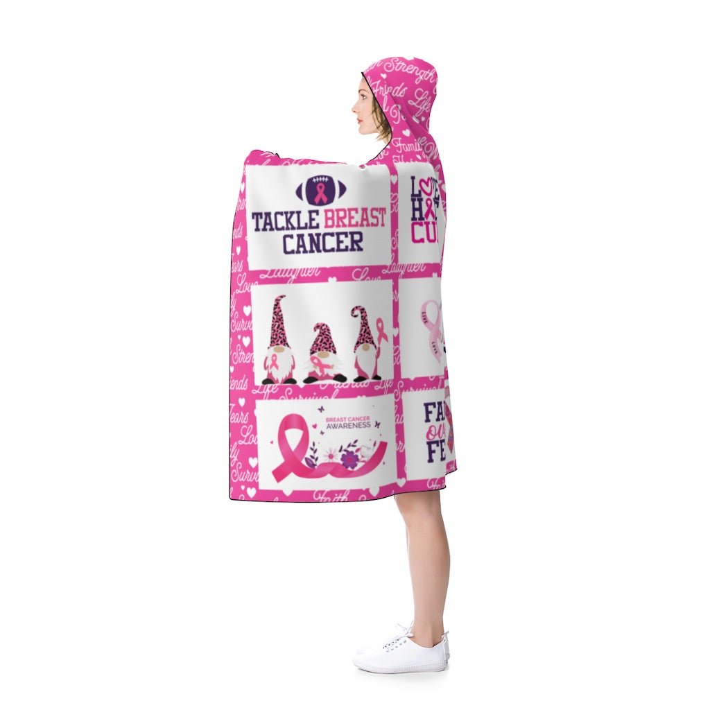 Throw Blanket | Hope Strength Love Breast Cancer Awareness Hooded Blanket-All Over Prints-TD Gift Solutions.com