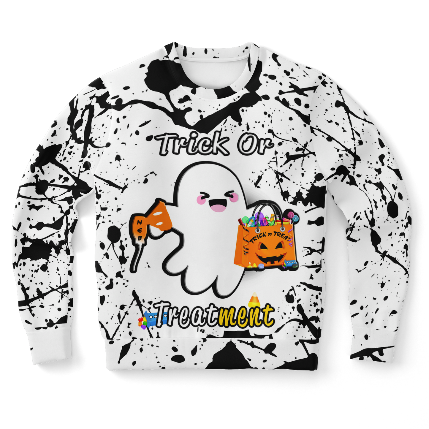 Respiratory Therapist Gifts | Respiratory Therapy Trick Or Treatment Tie Die Look Sweatshirt-TD Gift Solutions.com