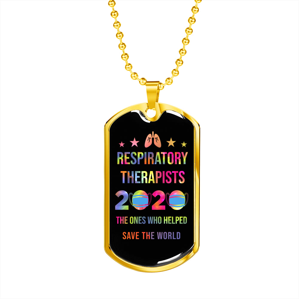 Respiratory Therapy Gifts | Respiratory Therapist 2020 The Ones Who Helped Save The World Dog Tag Necklace-TD Gift Solutions.com