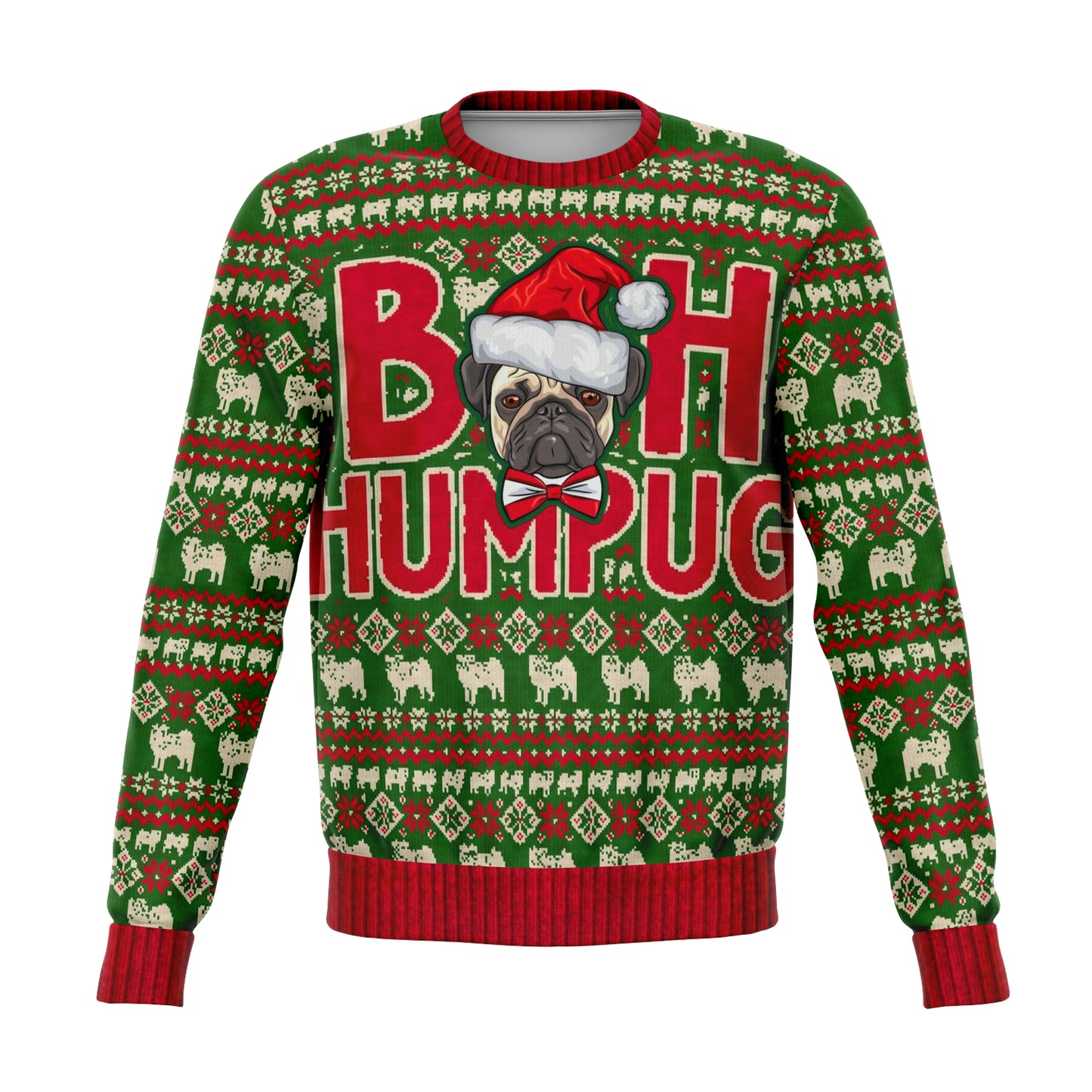 Ugly Christmas Sweatshirt | Bah HumPug Ugly Christmas Sweatshirt-TD Gift Solutions.com