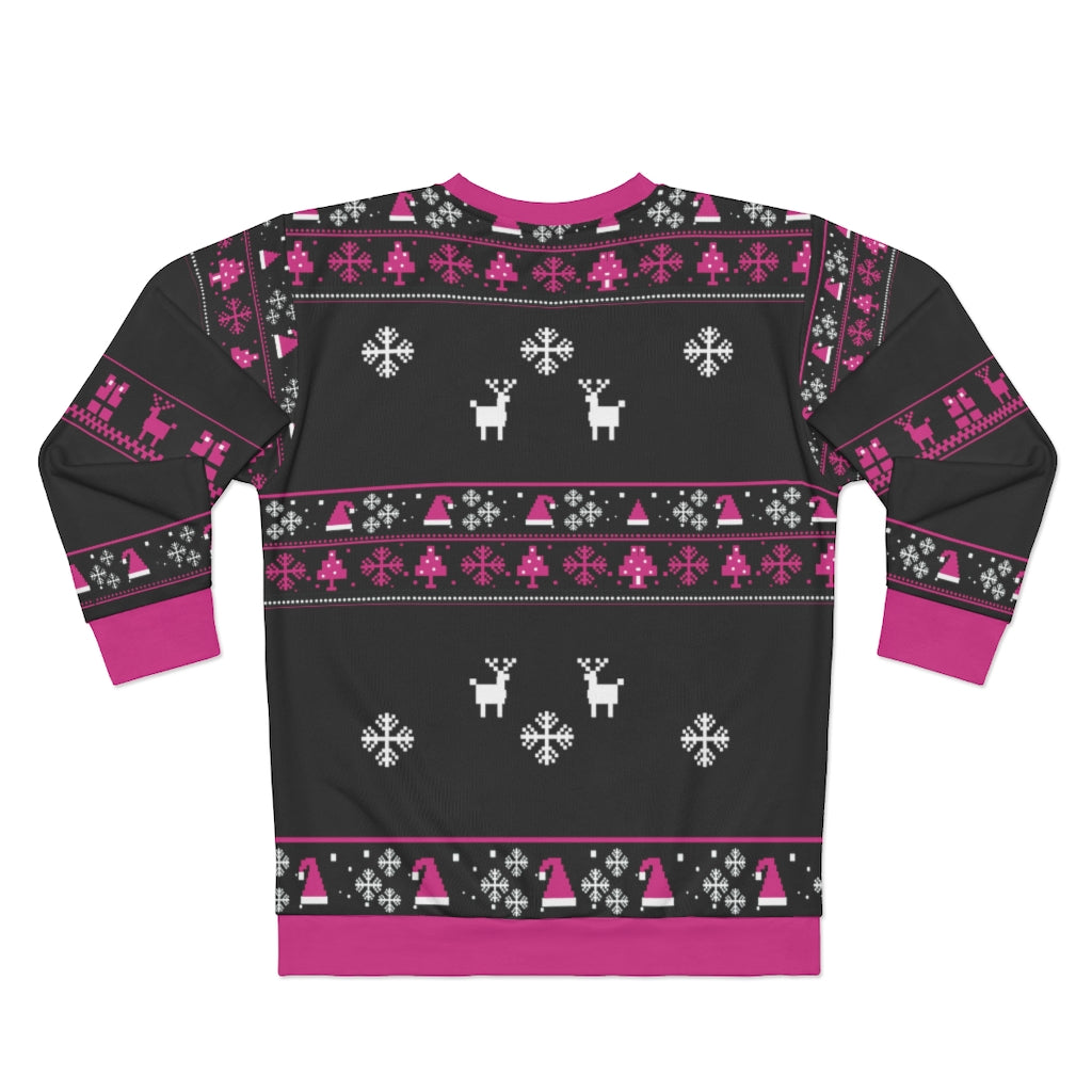 Pink Warrior | Breast Cancer Awareness Gnome Ugly Christmas Sweatshirt-TD Gift Solutions.com