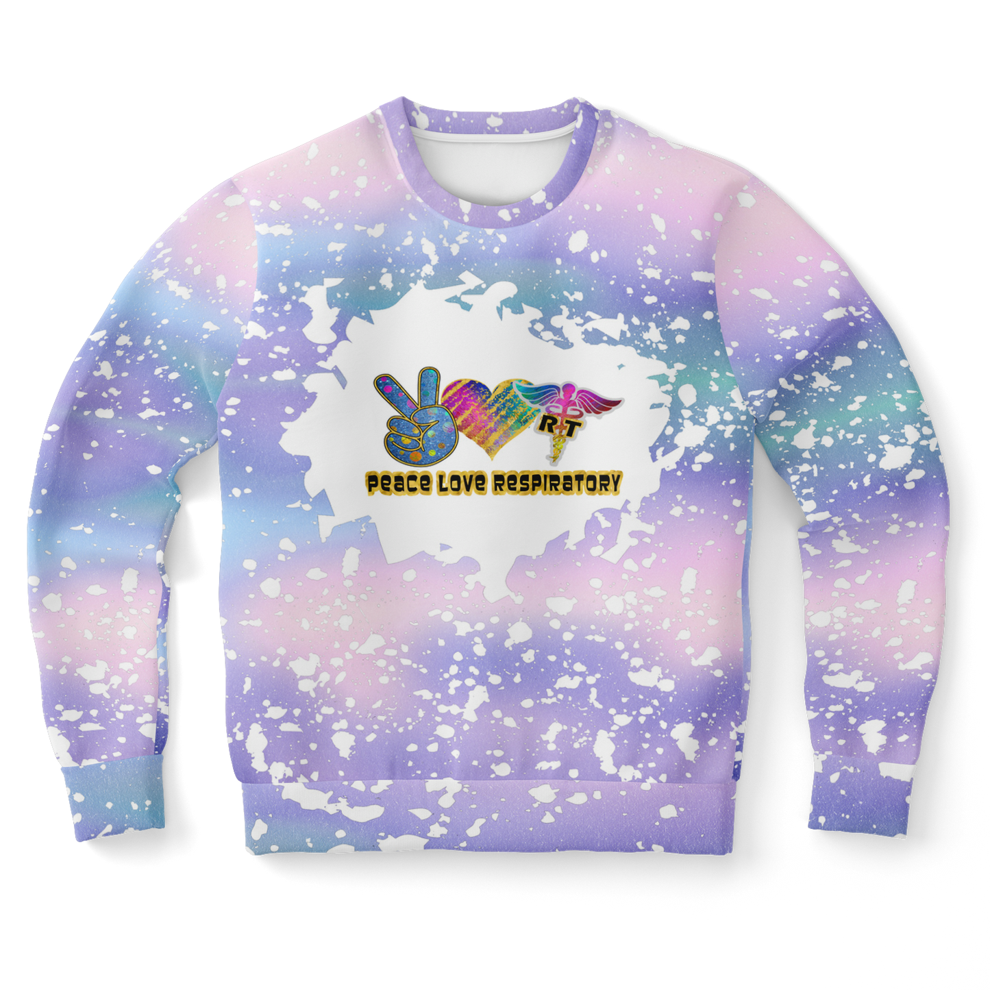 Respiratory Therapy Sweatshirt | Peace Love Respiratory All Over Print Sweatshirt-TD Gift Solutions.com