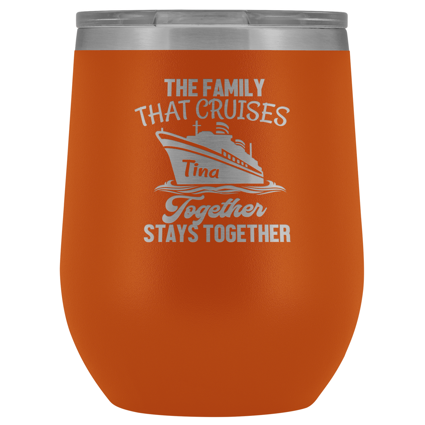 Cruise Life | Personalized The Family That Cruises Together 12 oz Wine Tumbler - Wine Tumbler