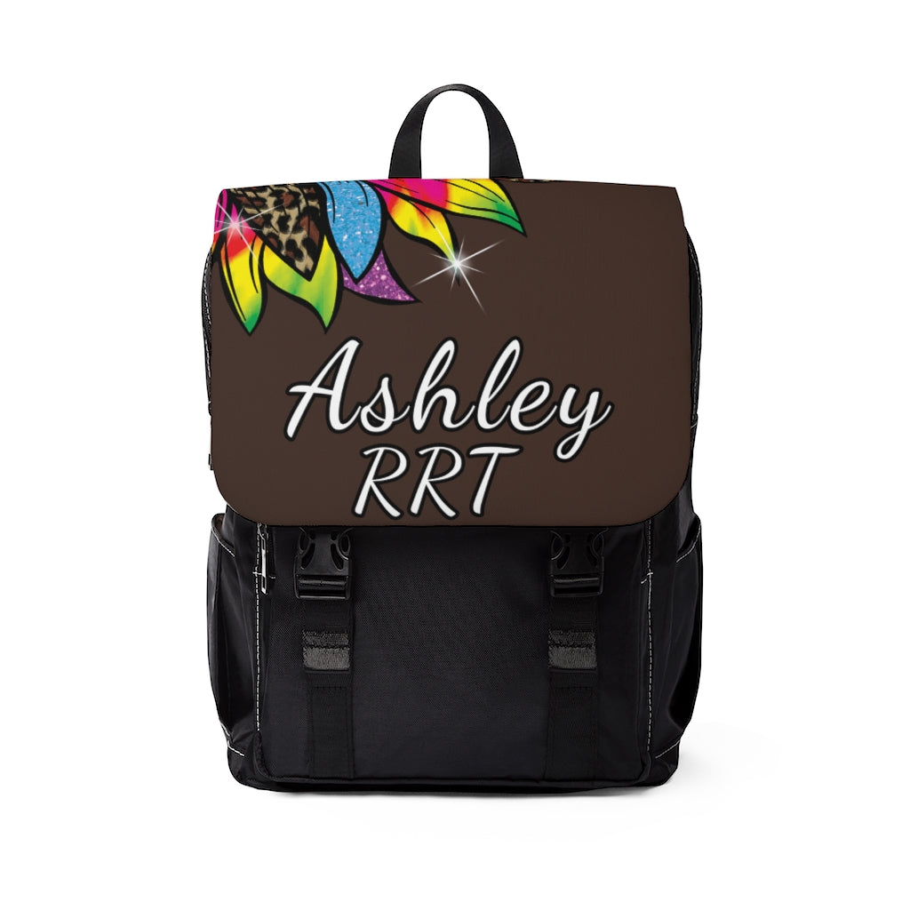 Respiratory Care Week Gifts | Personalized Brown and Black Casual Shoulder Backpack-TD Gift Solutions.com