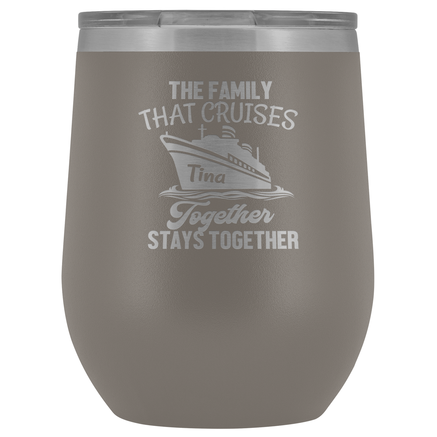 Cruise Life | Personalized The Family That Cruises Together 12 oz Wine Tumbler - Wine Tumbler