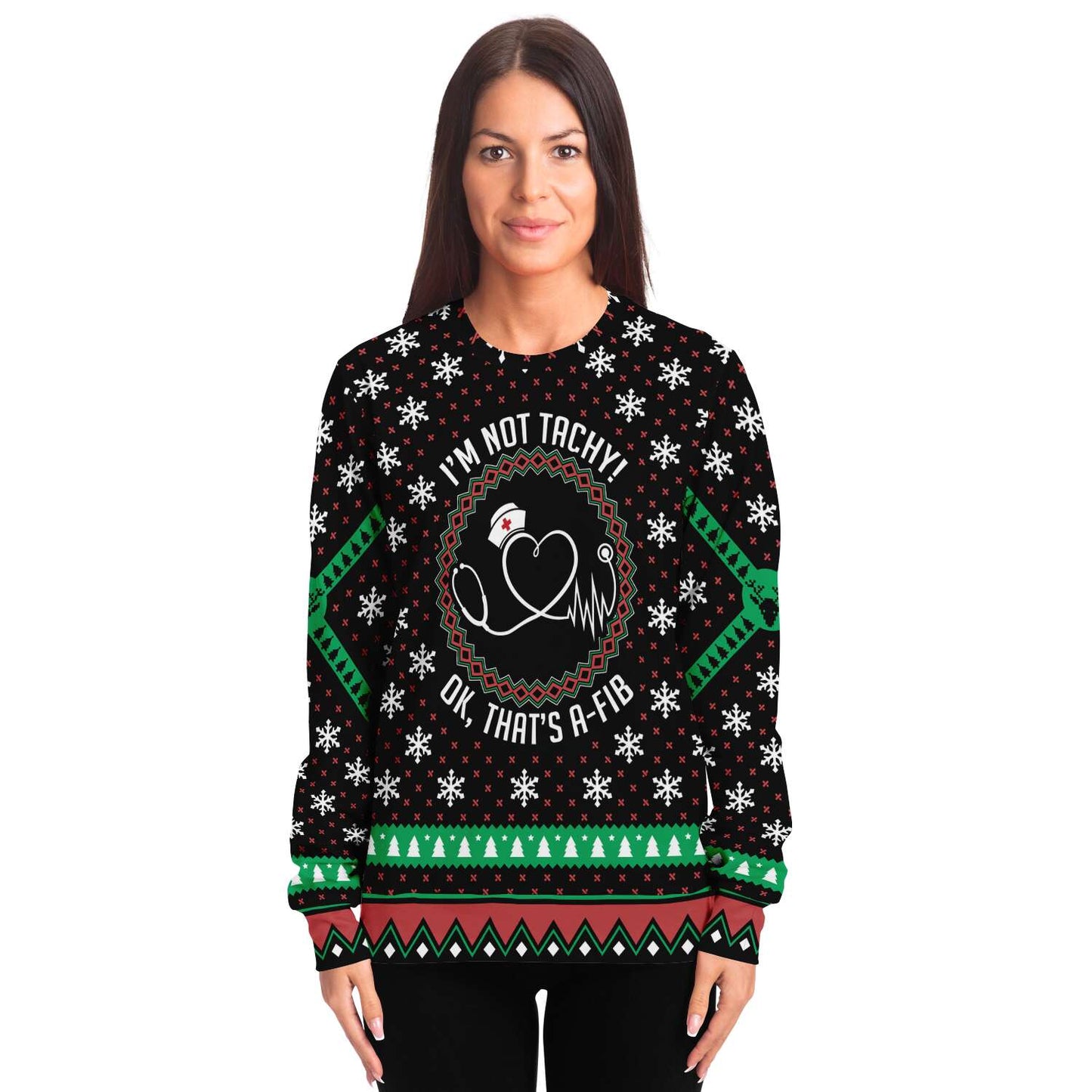 Ugly Christmas Sweatshirt | Nurse I'm Not Tacky Ugly Sweatshirt-TD Gift Solutions.com