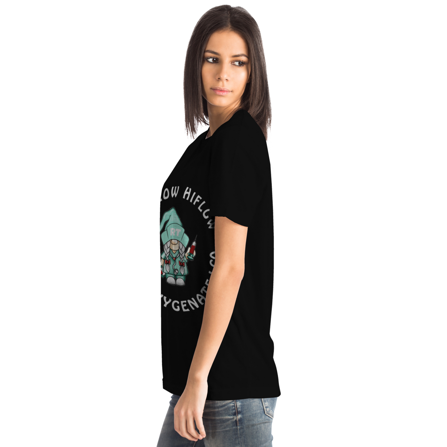 Black HiFlow HiFlow Off To Oxygenate I Go | Ladies Respiratory Therapy T-shirt-TD Gift Solutions.com