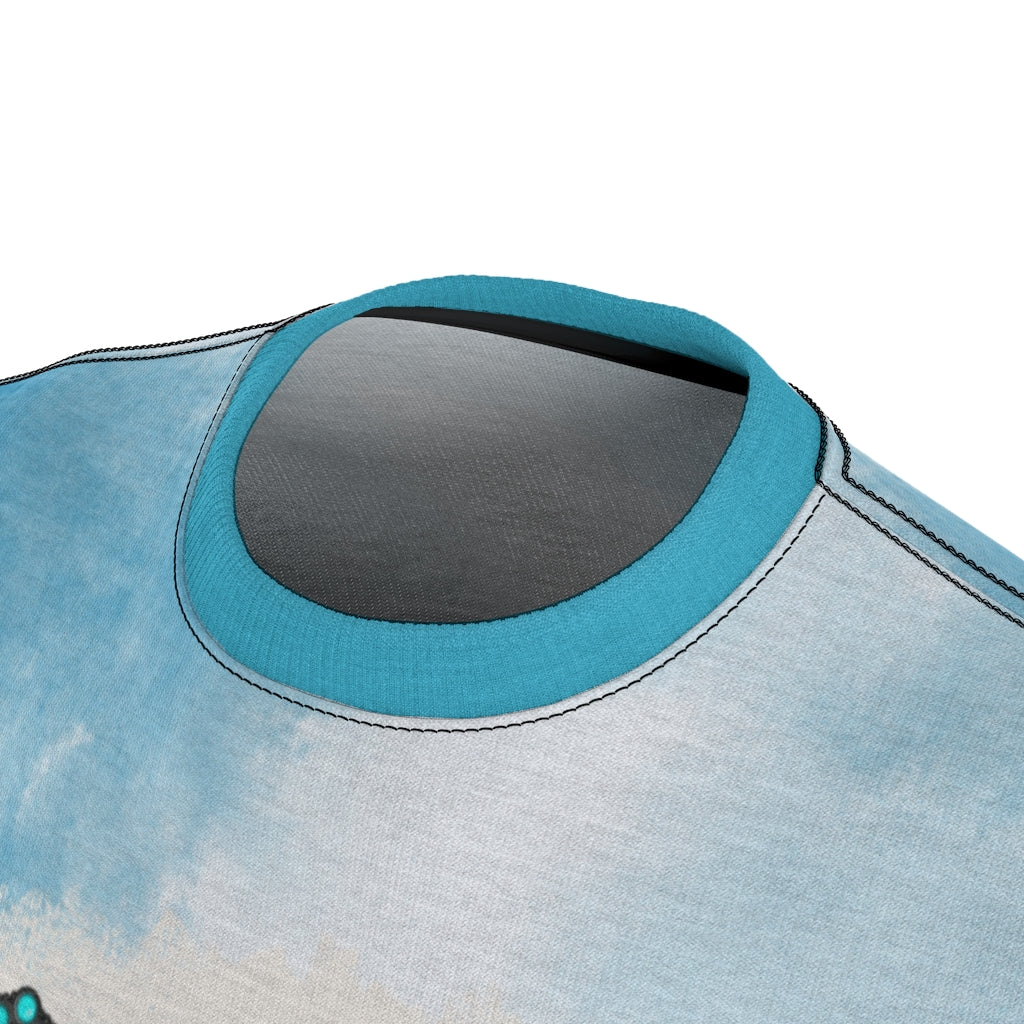 Thanksgiving Shirts Funny | Blue Tie Dye Look Gobble Till You Wobble AOP T-Shirt-TD Gift Solutions.com