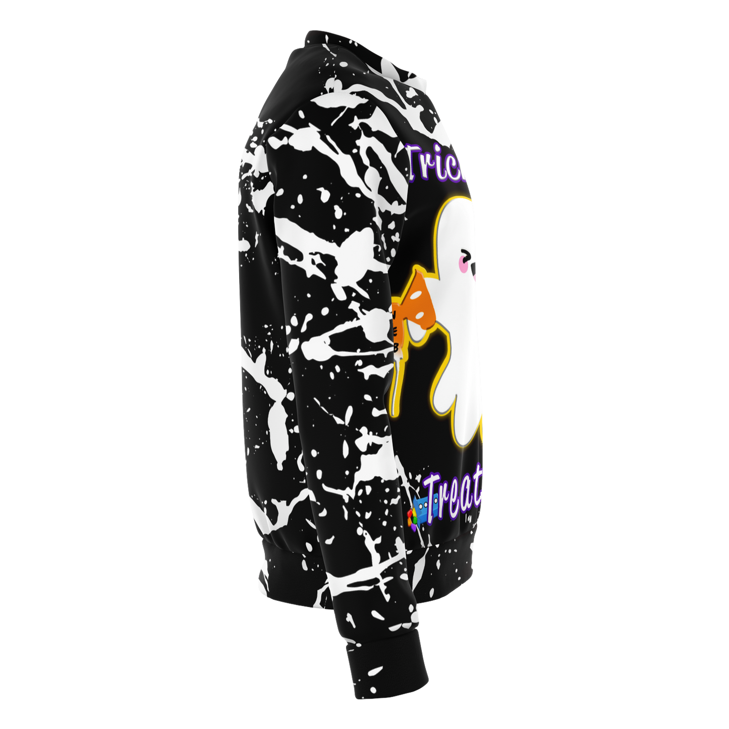 Respiratory Therapist Gifts | Black Respiratory Therapy Trick Or Treatment Tie Die Look Sweatshirt-TD Gift Solutions.com
